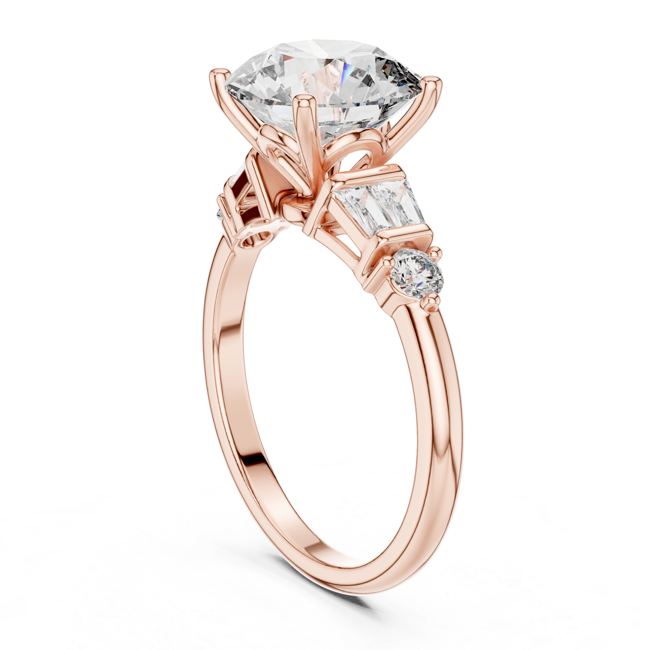 3.1 Carat Round Cut Lucent Moissanite Ring