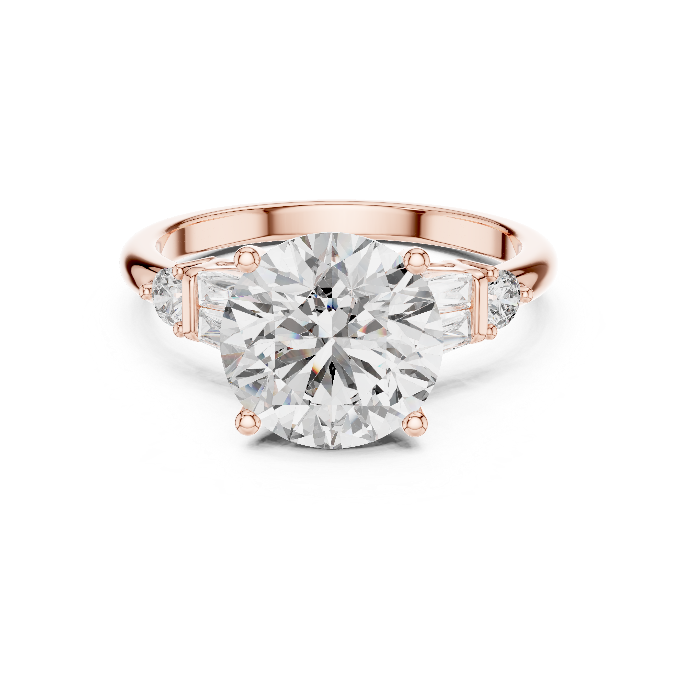 3.1 Carat Round Cut Lucent Moissanite Ring