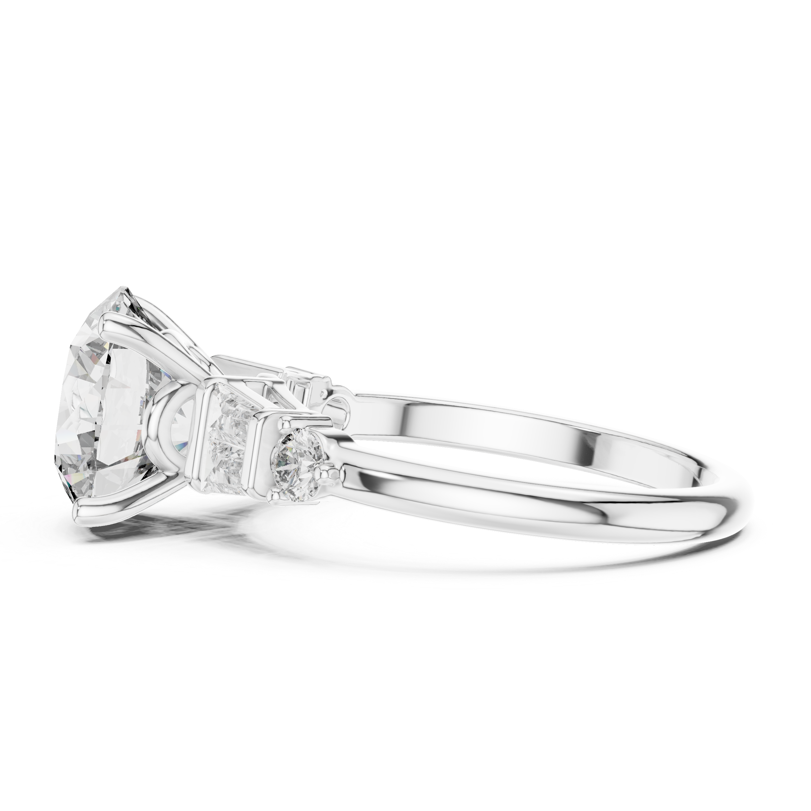 3.1 Carat Round Cut Lucent Moissanite Ring