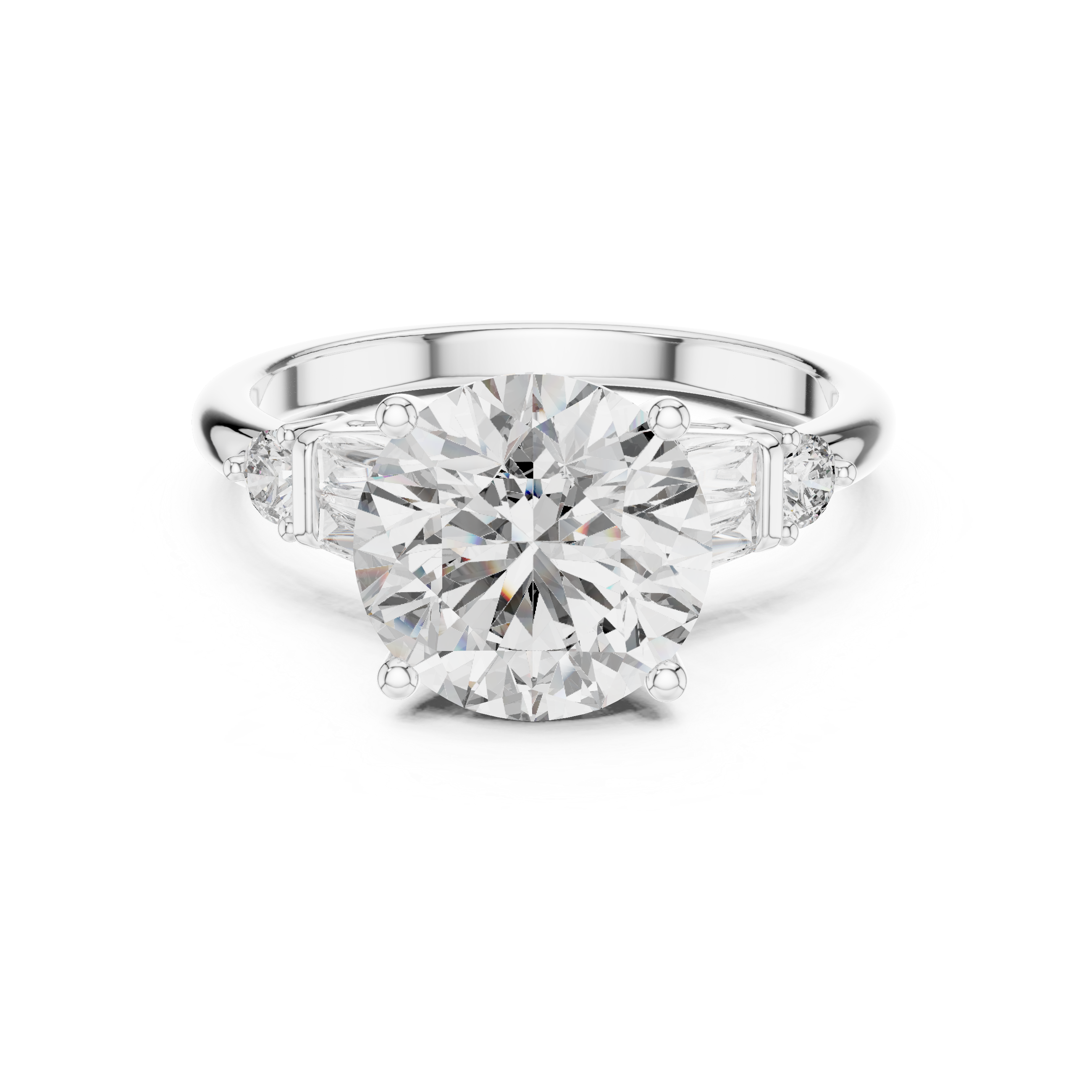 3.1 Carat Round Cut Lucent Moissanite Ring