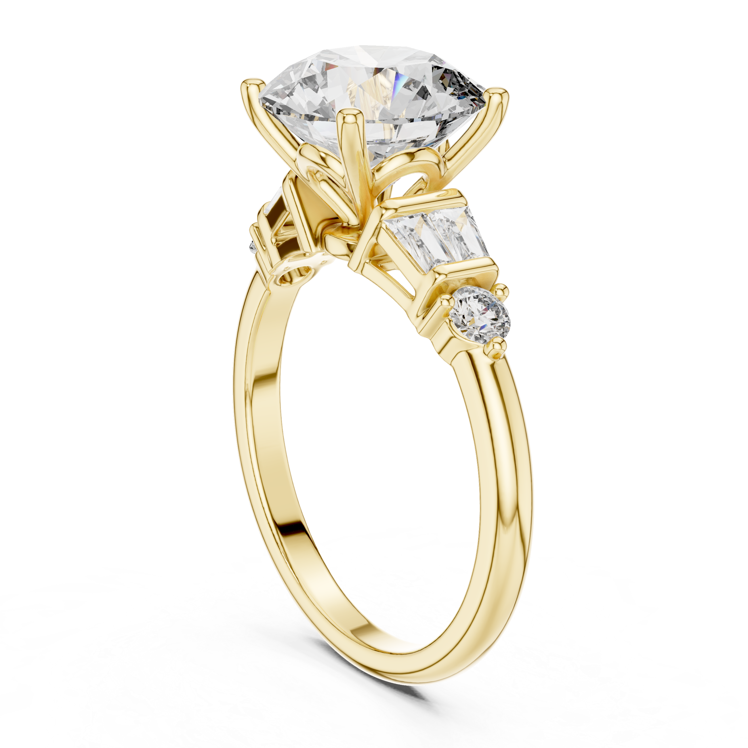 3.1 Carat Round Cut Lucent Moissanite Ring