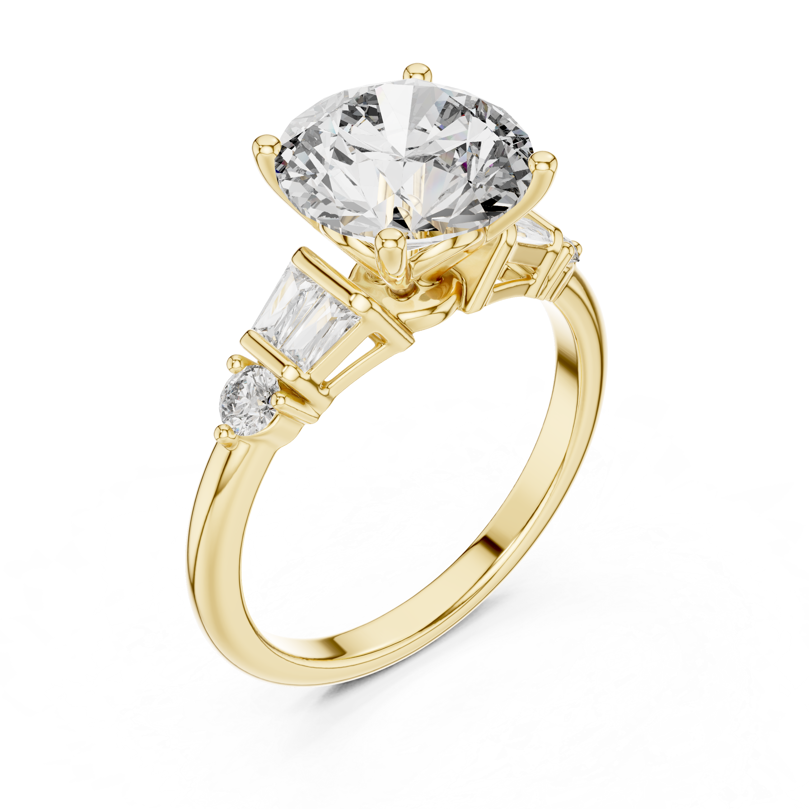 3.1 Carat Round Cut Lucent Moissanite Ring