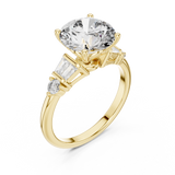 3.1 Carat Round Cut Lucent Moissanite Ring