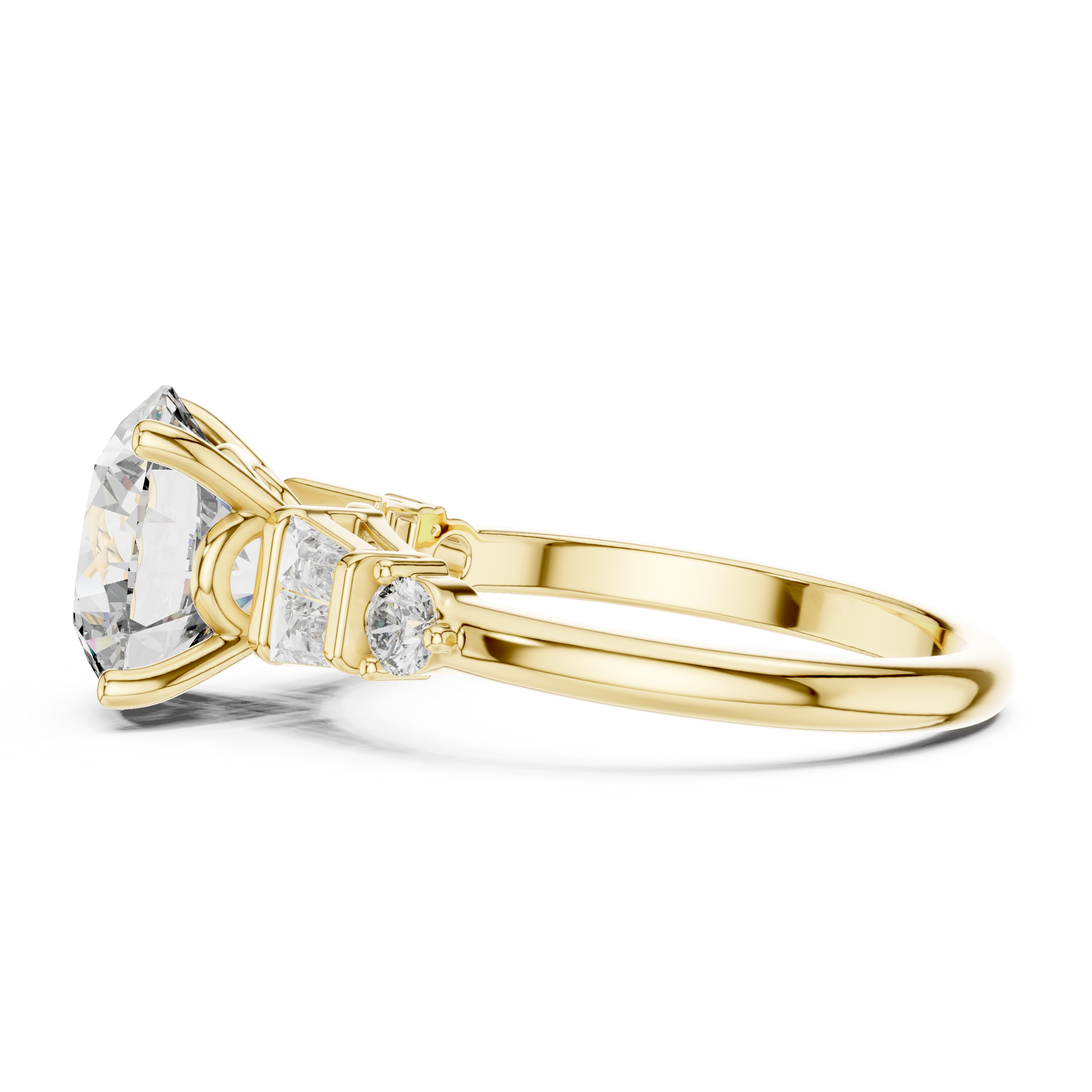 3.1 Carat Round Cut Lucent Moissanite Ring