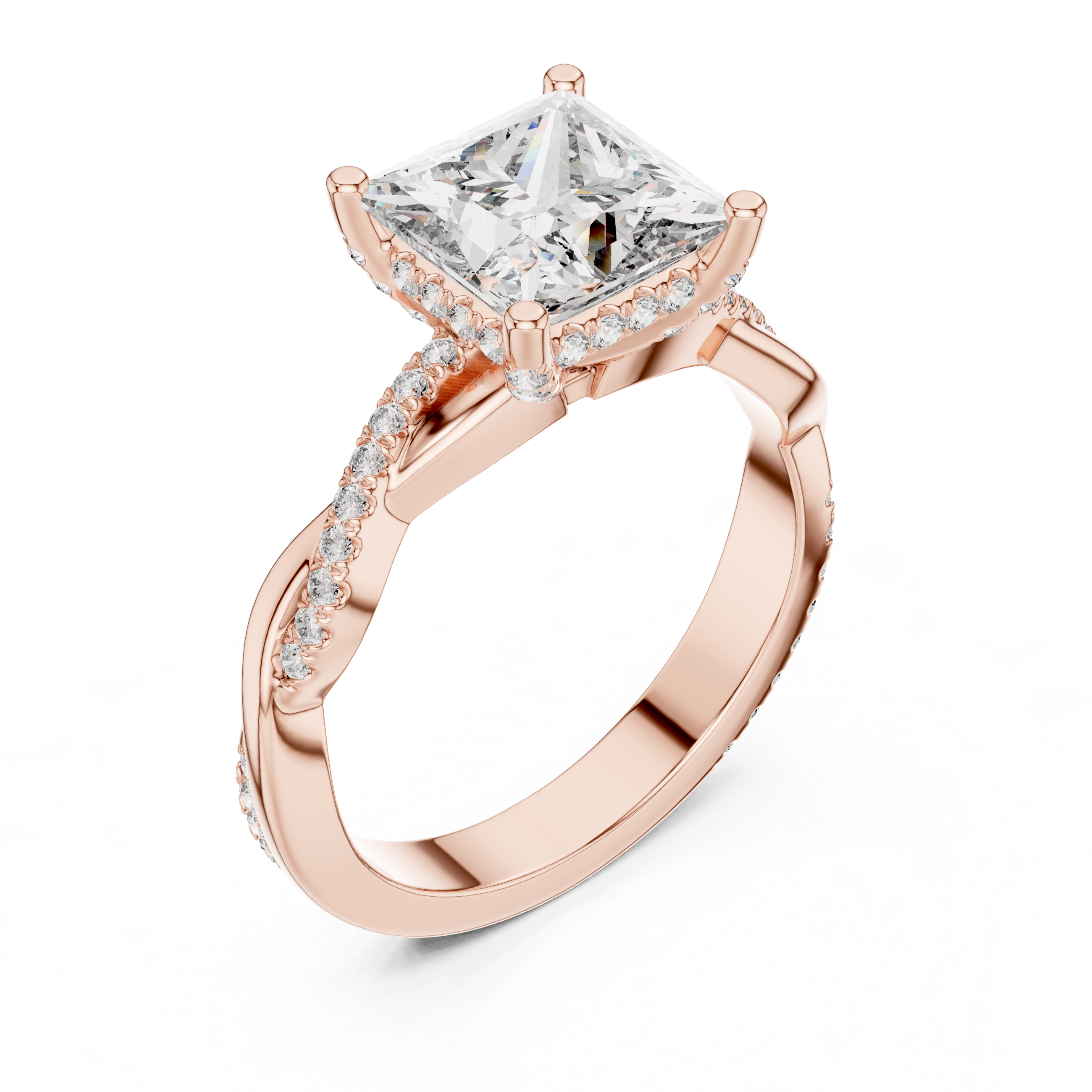 2.3 Carat Princess Cut Moissanite Ring