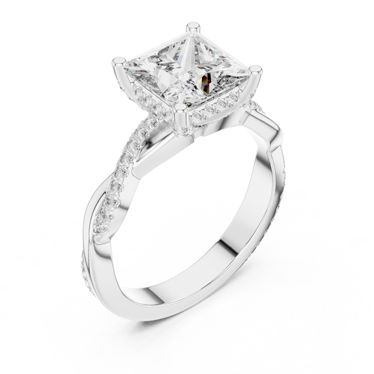 2.3 Carat Princess Cut Moissanite Ring