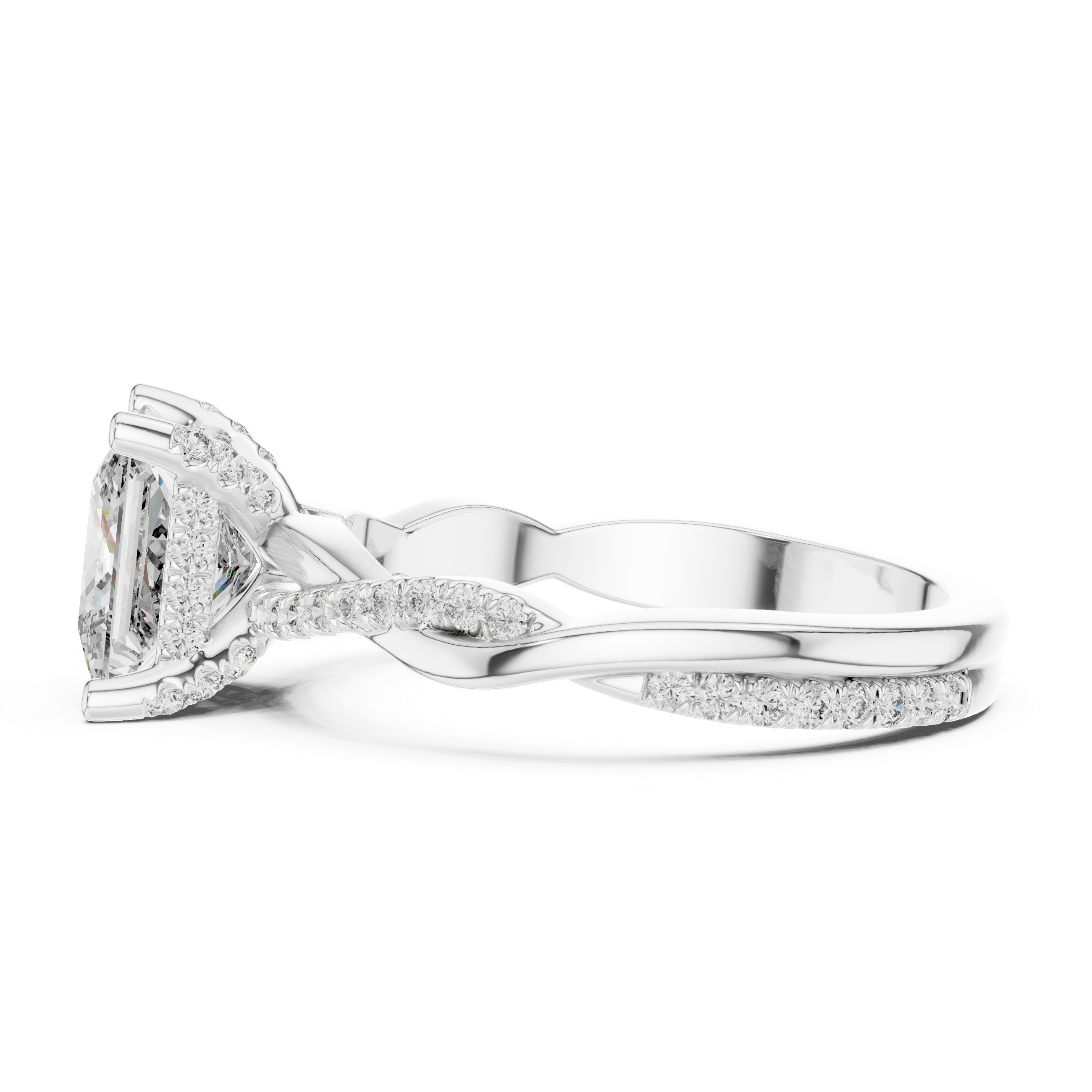 2.3 Carat Princess Cut Moissanite Ring