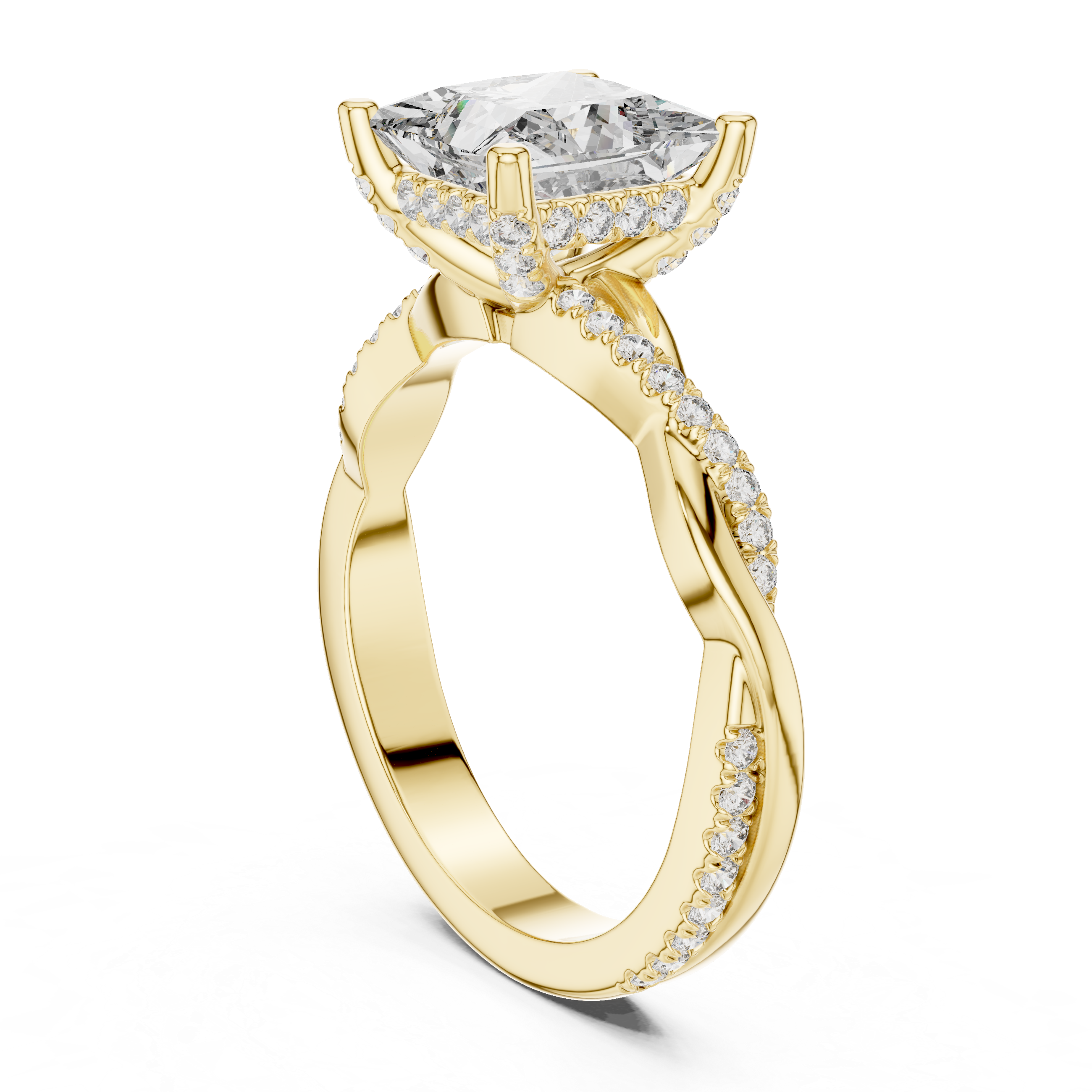2.3 Carat Princess Cut Moissanite Ring