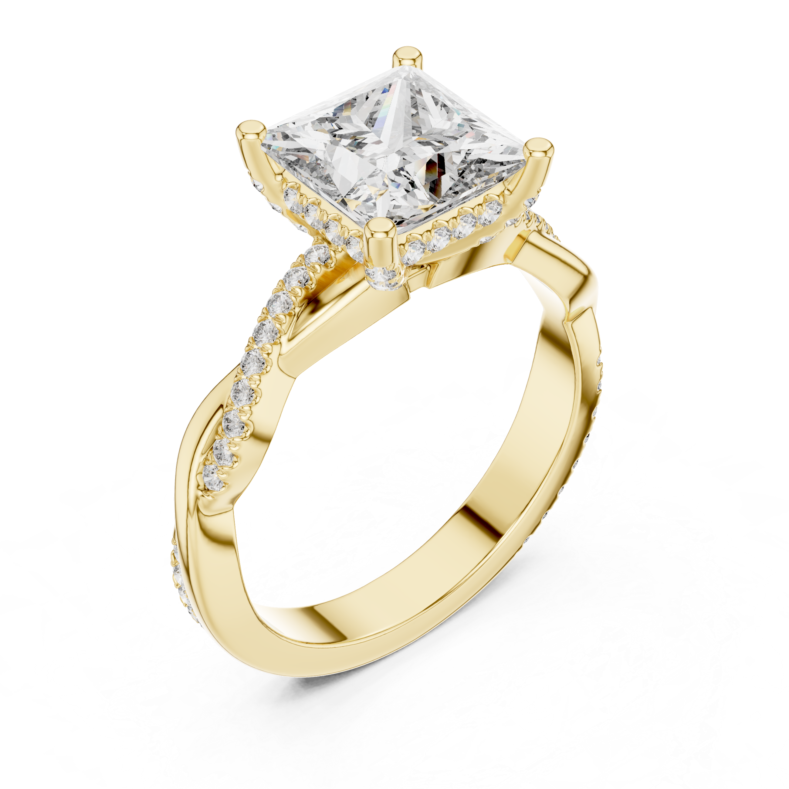 2.3 Carat Princess Cut Moissanite Ring