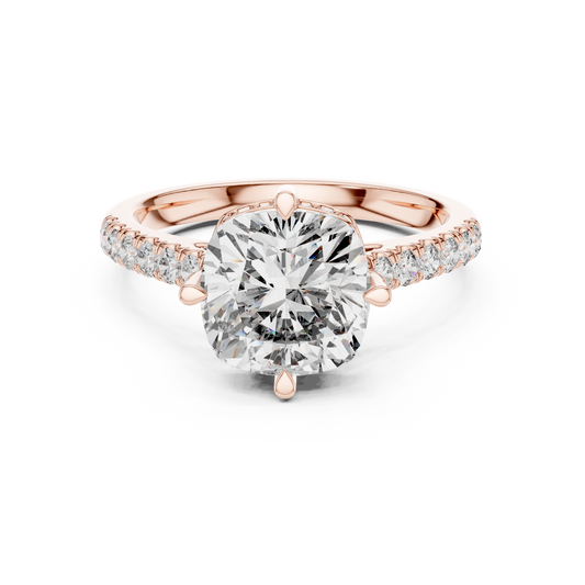 3.8 Carat Elegant Cushion Cut Moissanite Ring