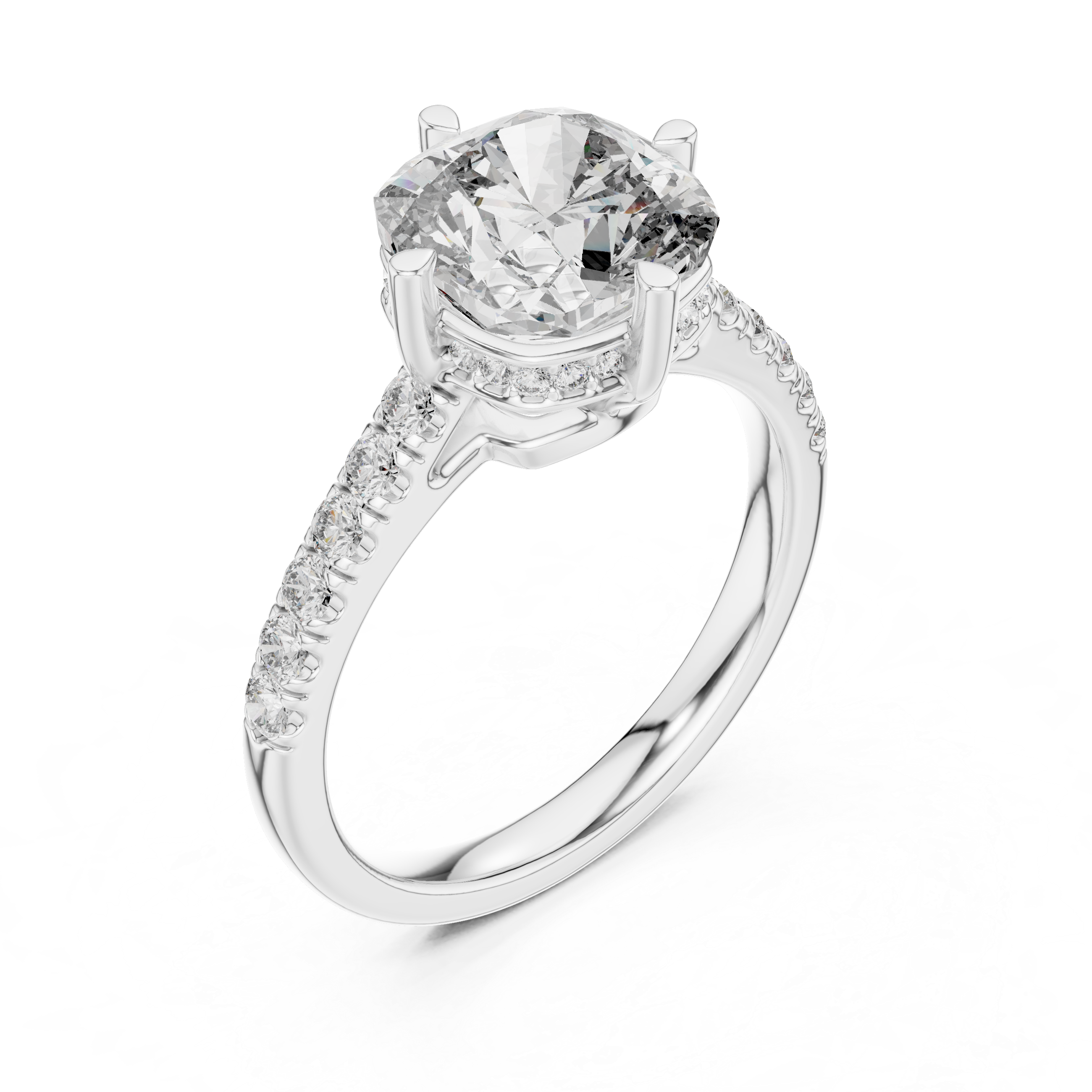 3.8 Carat Elegant Cushion Cut Moissanite Ring
