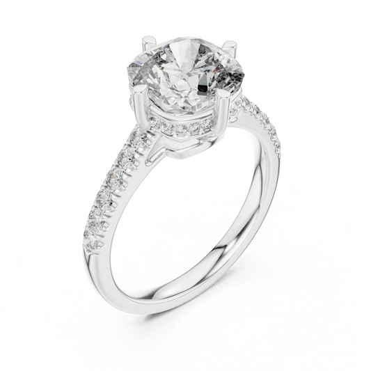 3.8 Carat Elegant Cushion Cut Moissanite Ring