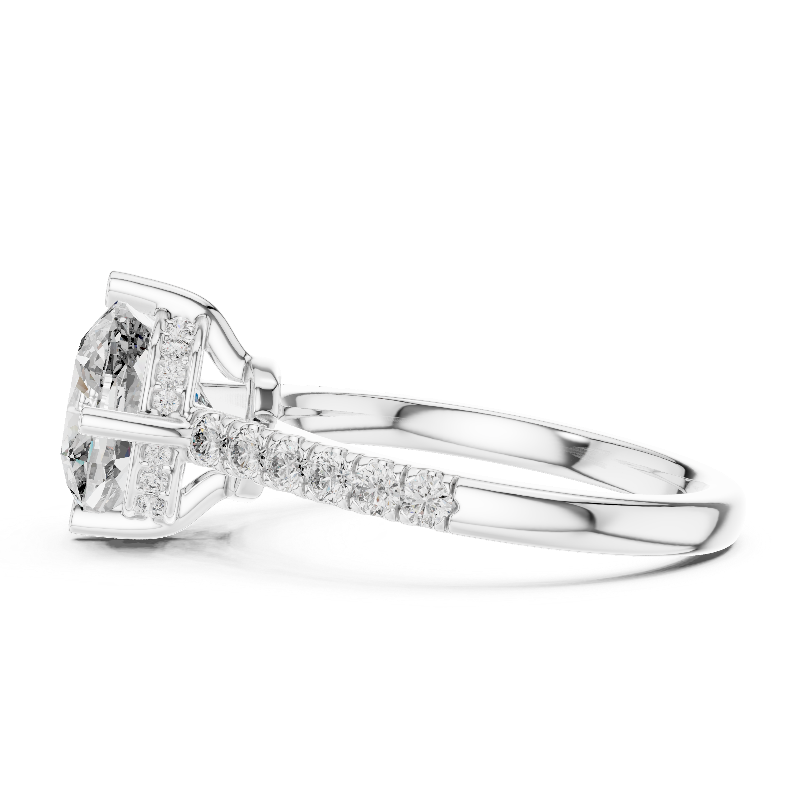 3.8 Carat Elegant Cushion Cut Moissanite Ring