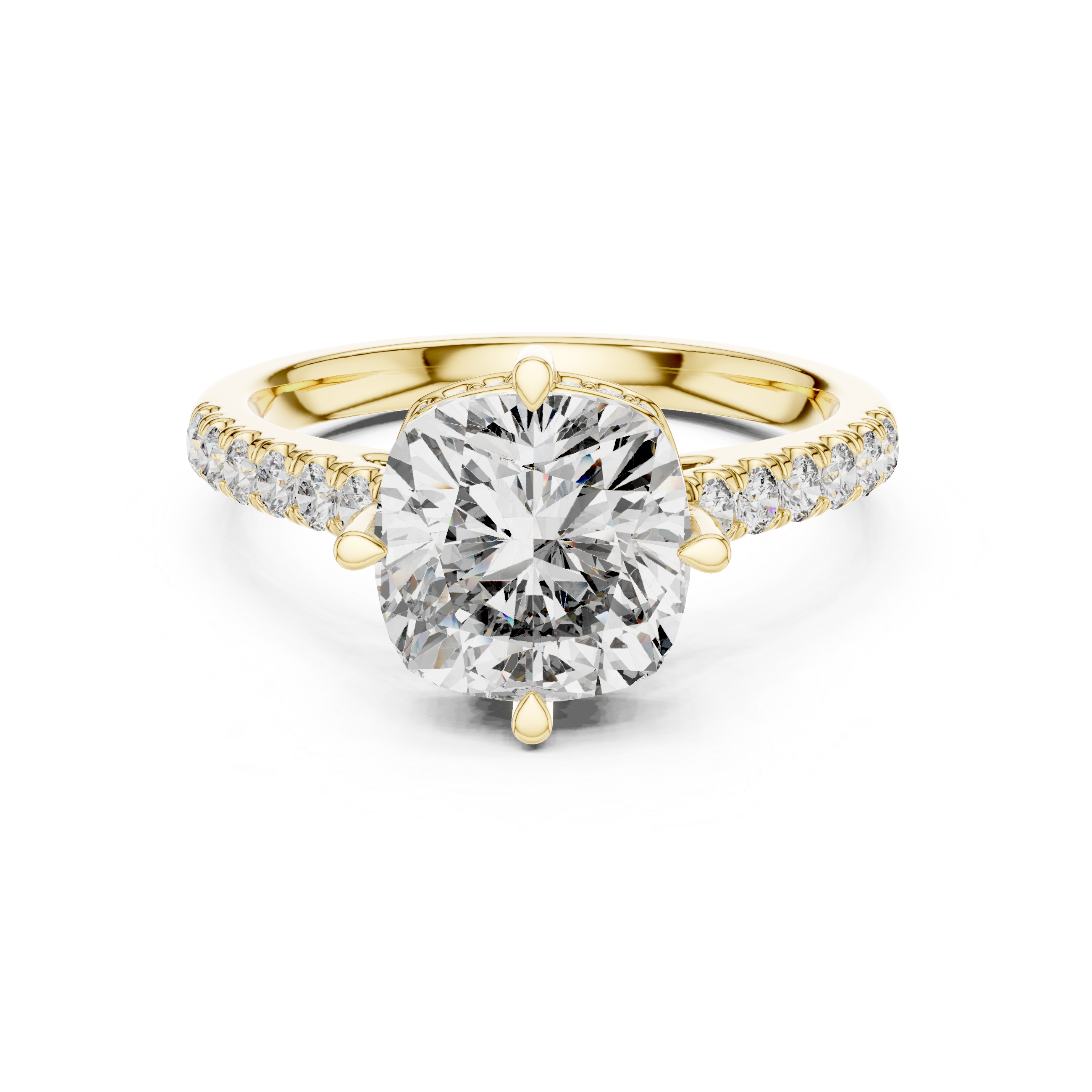 3.8 Carat Elegant Cushion Cut Moissanite Ring