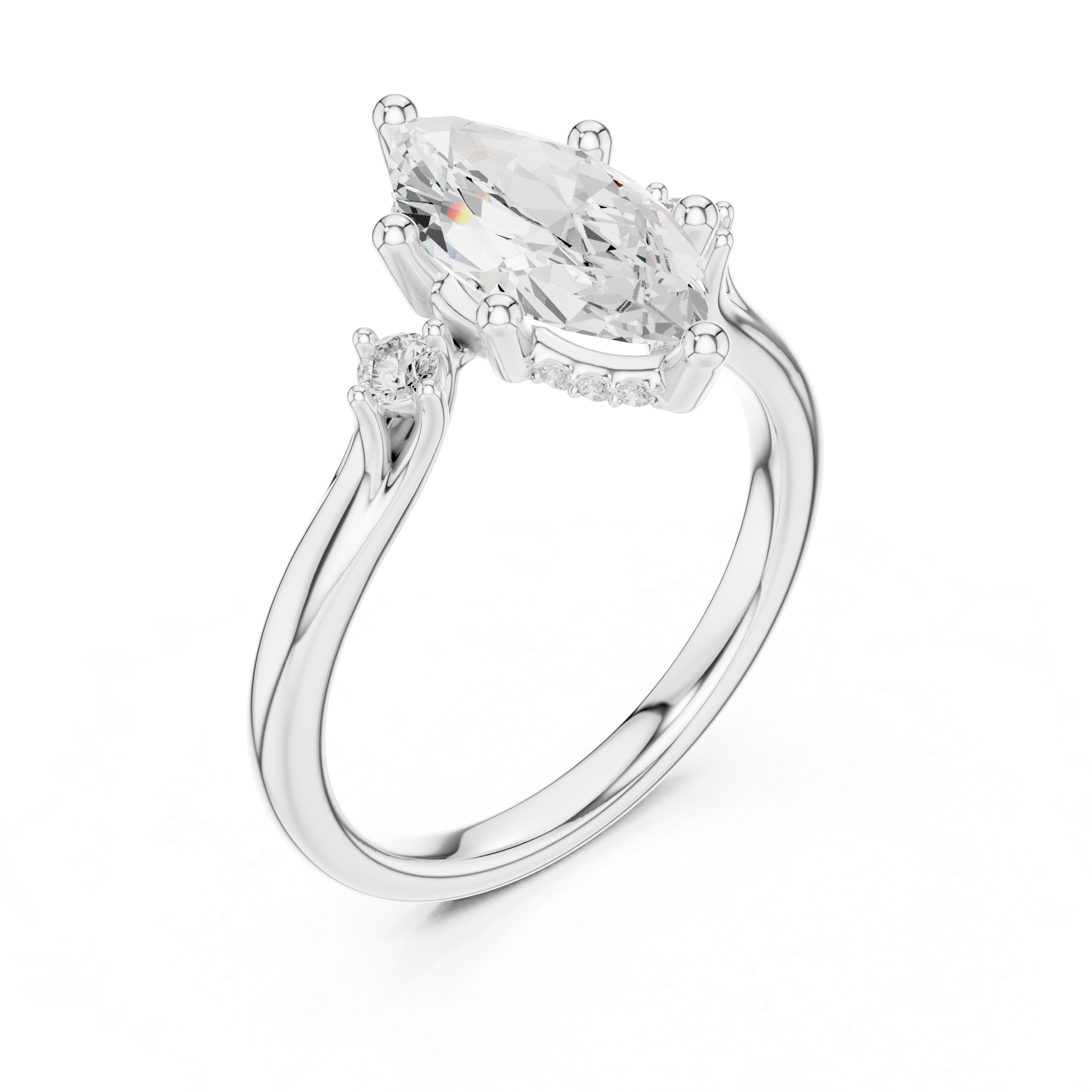 2.15 Carat - Selena Gomez Inspired Marquise cut fine Moissanite Ring