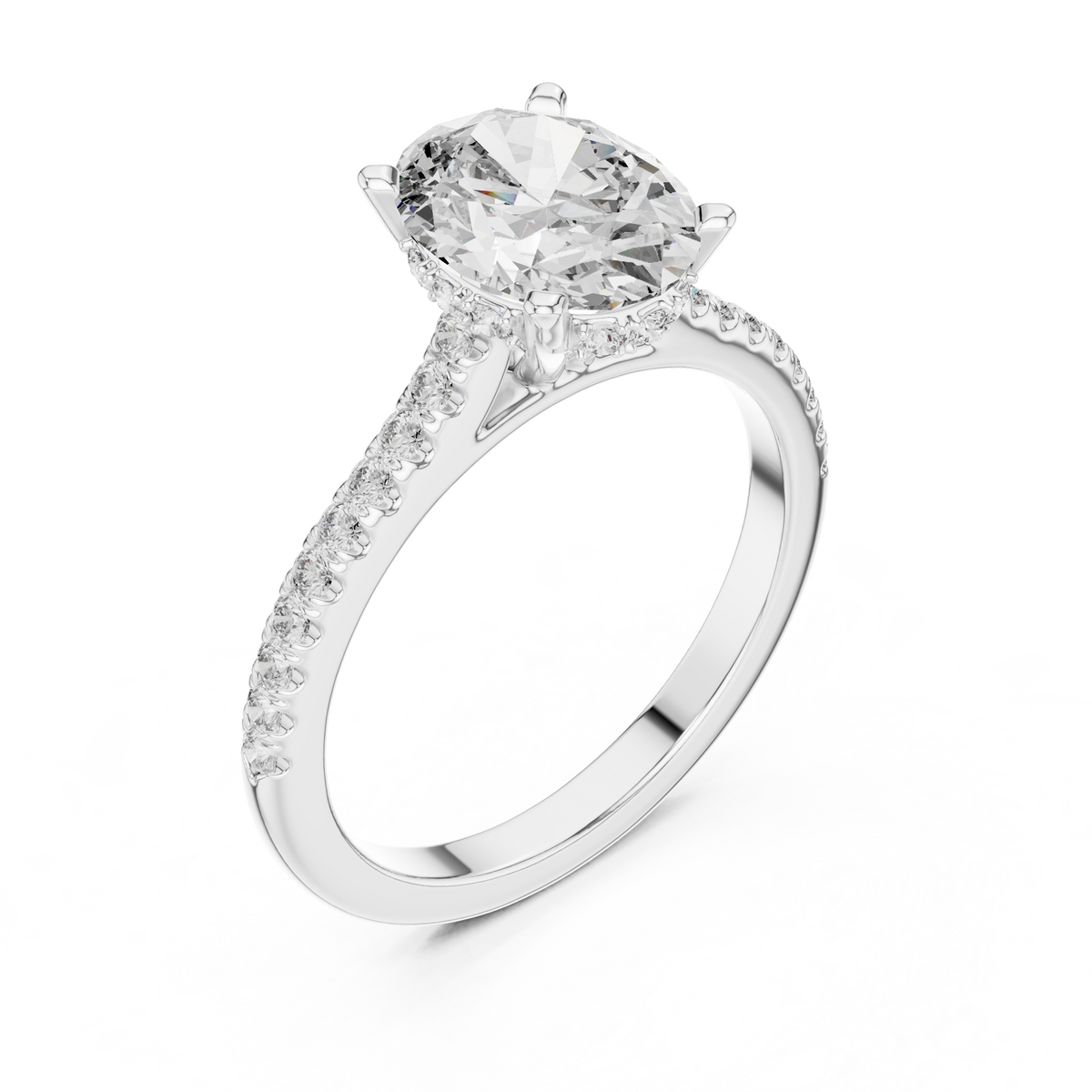 2.2 Carat Radiant Oval Cut Moissanite Ring