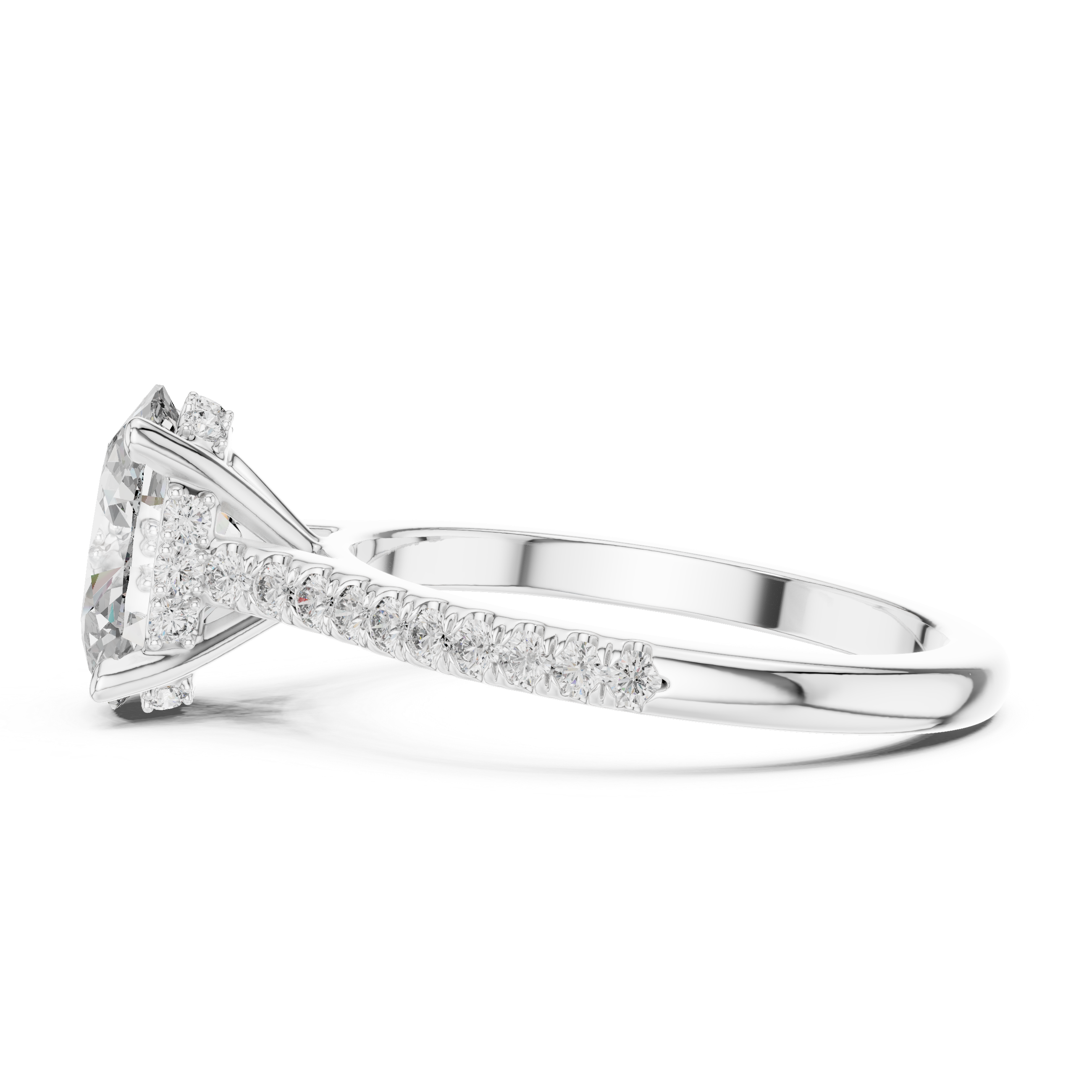 2.2 Carat Radiant Oval Cut Moissanite Ring