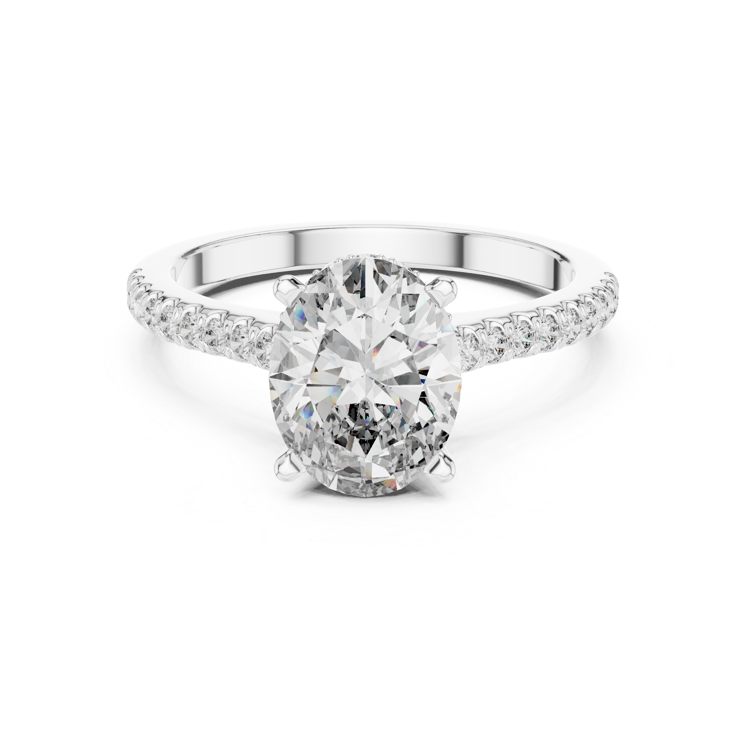2.2 Carat Radiant Oval Cut Moissanite Ring