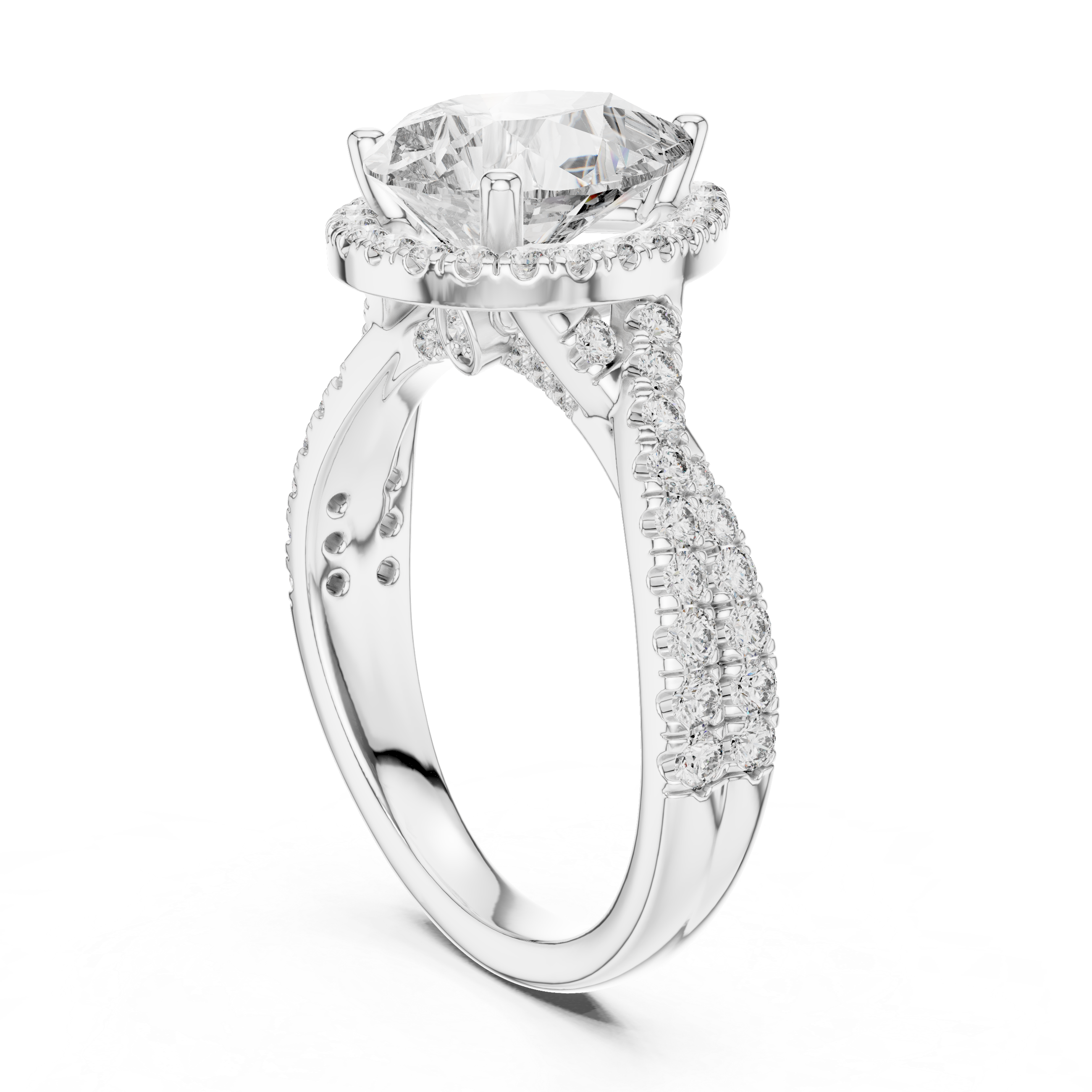 3.1 Carat Royal Pear Cut Moissanite Ring
