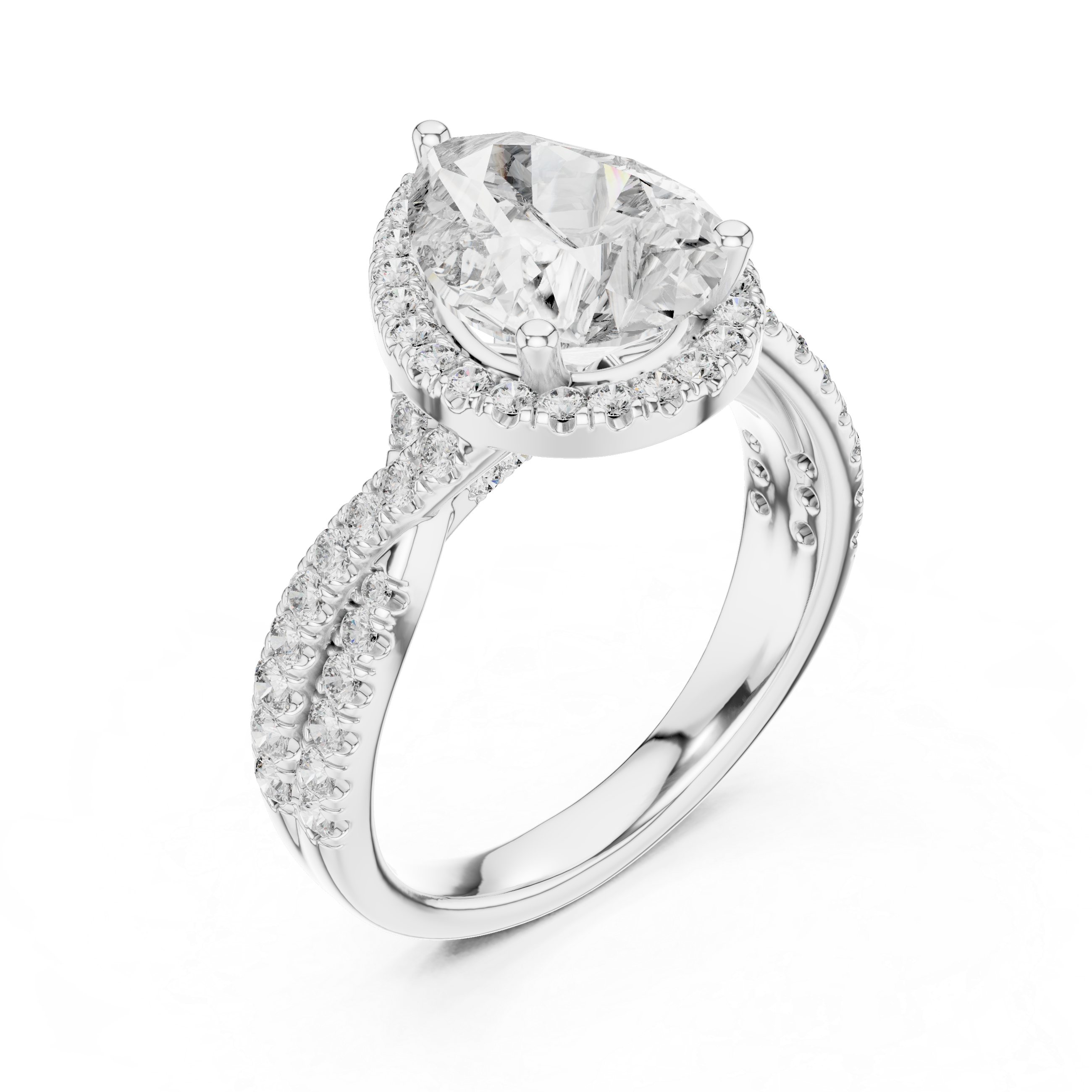 3.1 Carat Royal Pear Cut Moissanite Ring