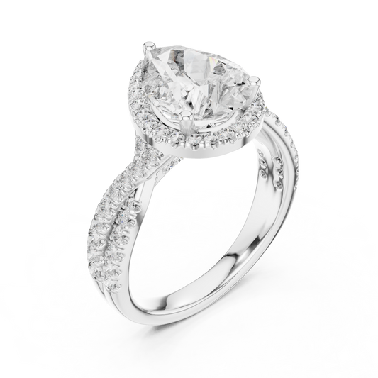 3.1 Carat Royal Pear Cut Moissanite Ring