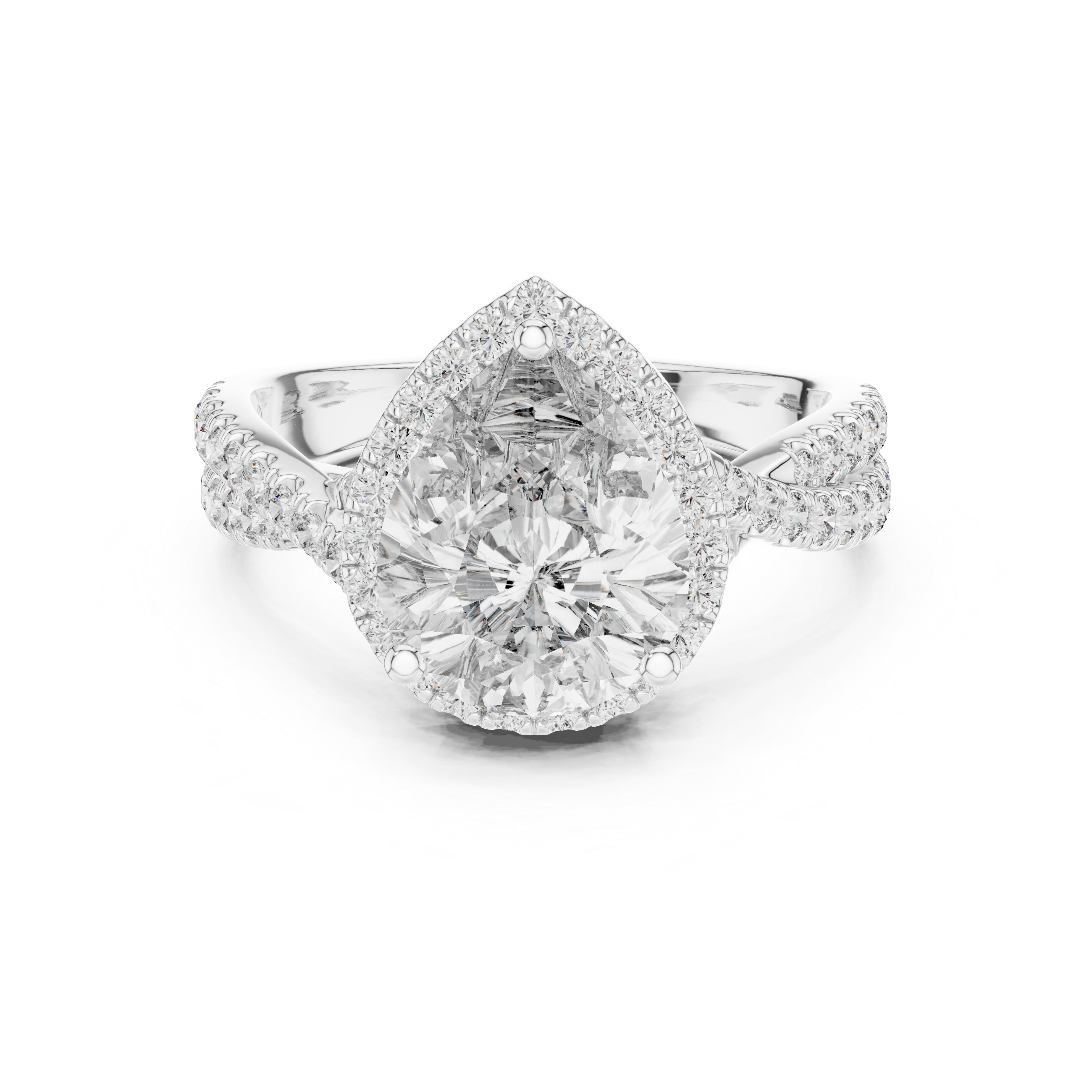 3.1 Carat Royal Pear Cut Moissanite Ring