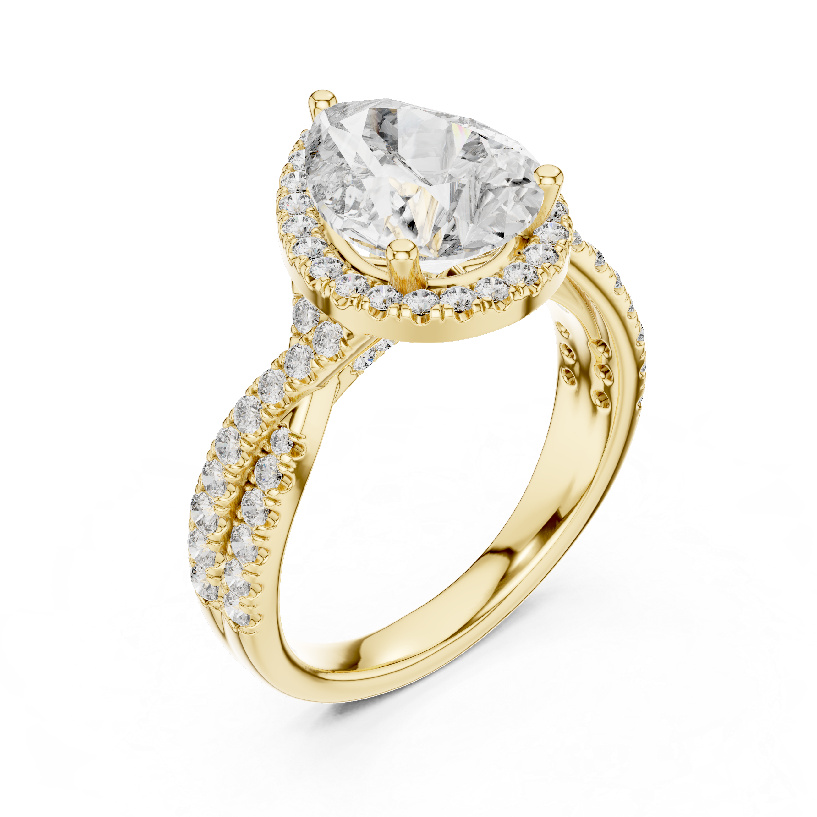 3.1 Carat Royal Pear Cut Moissanite Ring
