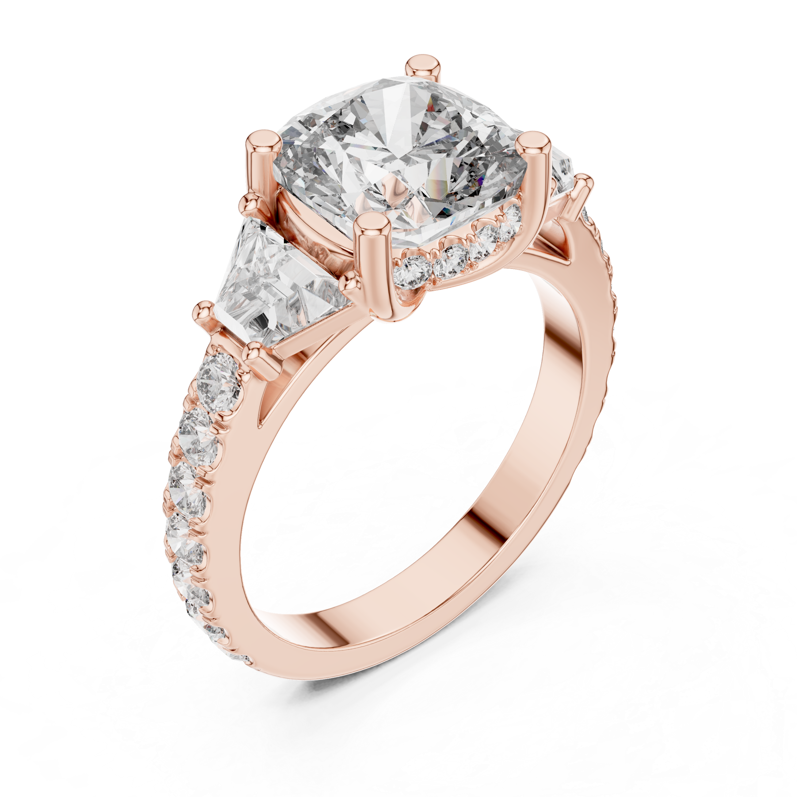 4.9 Carat Cushion Cut Moissanite Ring
