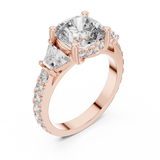 4.9 Carat Cushion Cut Moissanite Ring