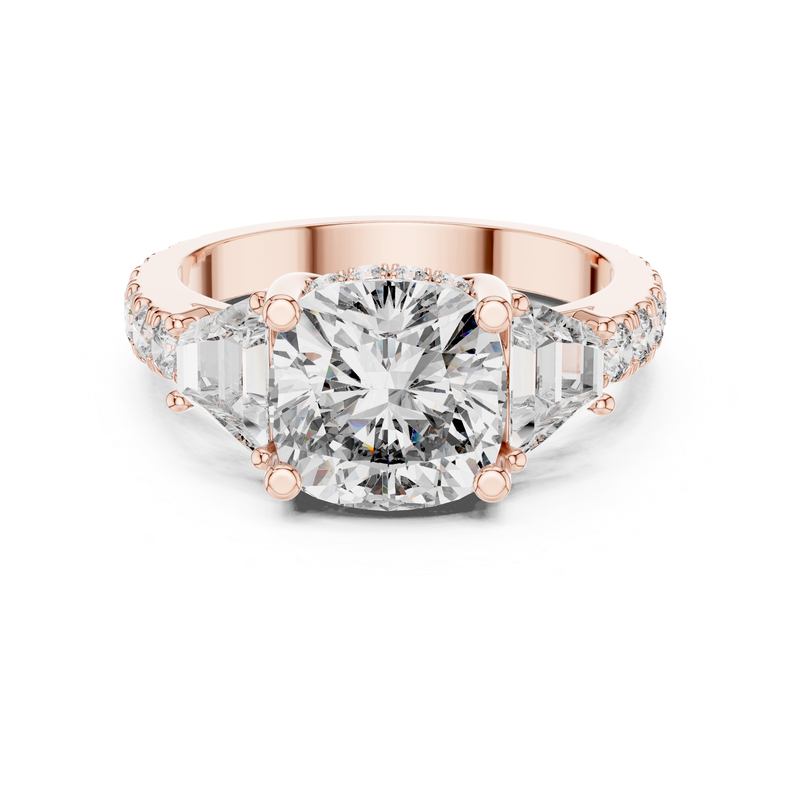 4.9 Carat Cushion Cut Moissanite Ring