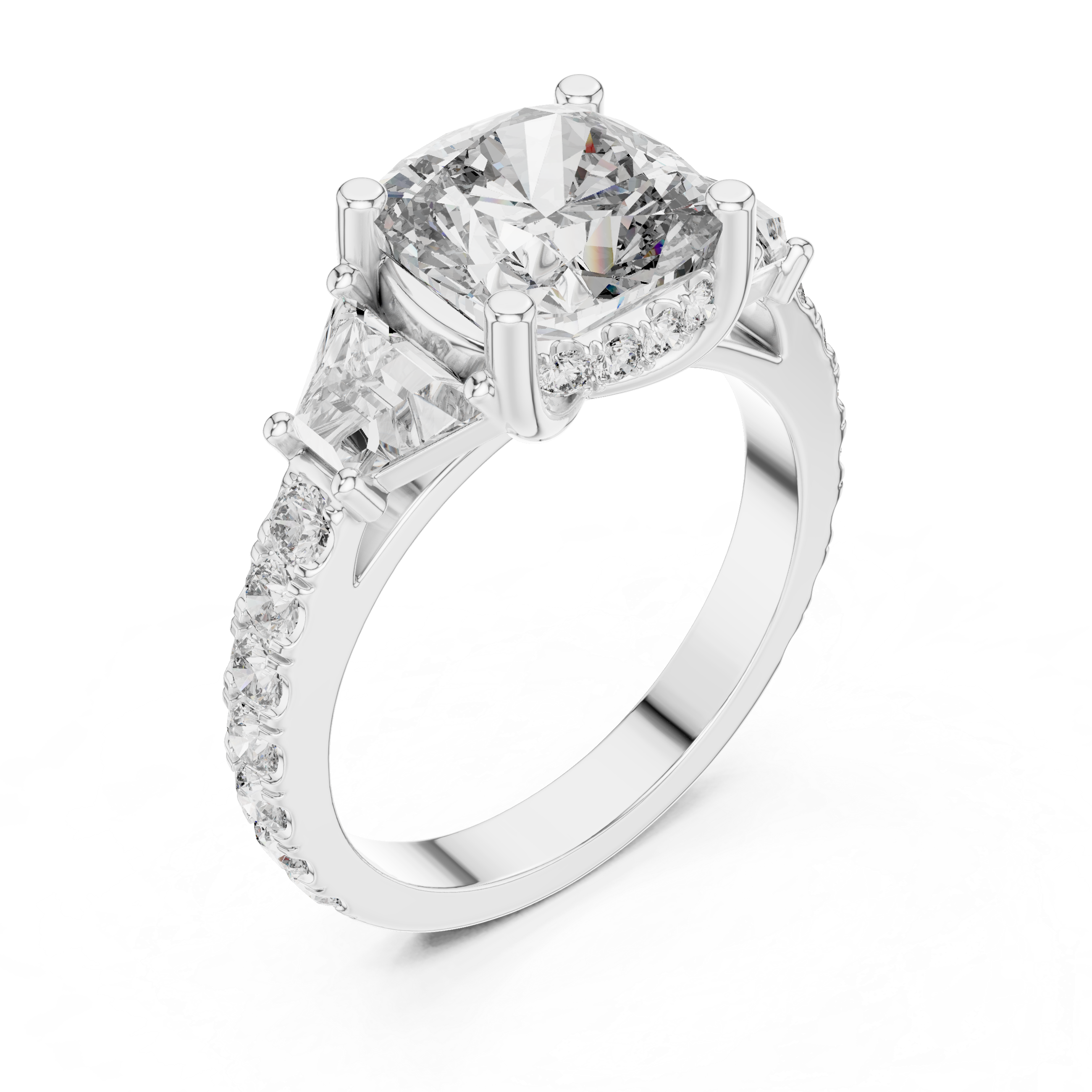 4.9 Carat Cushion Cut Moissanite Ring