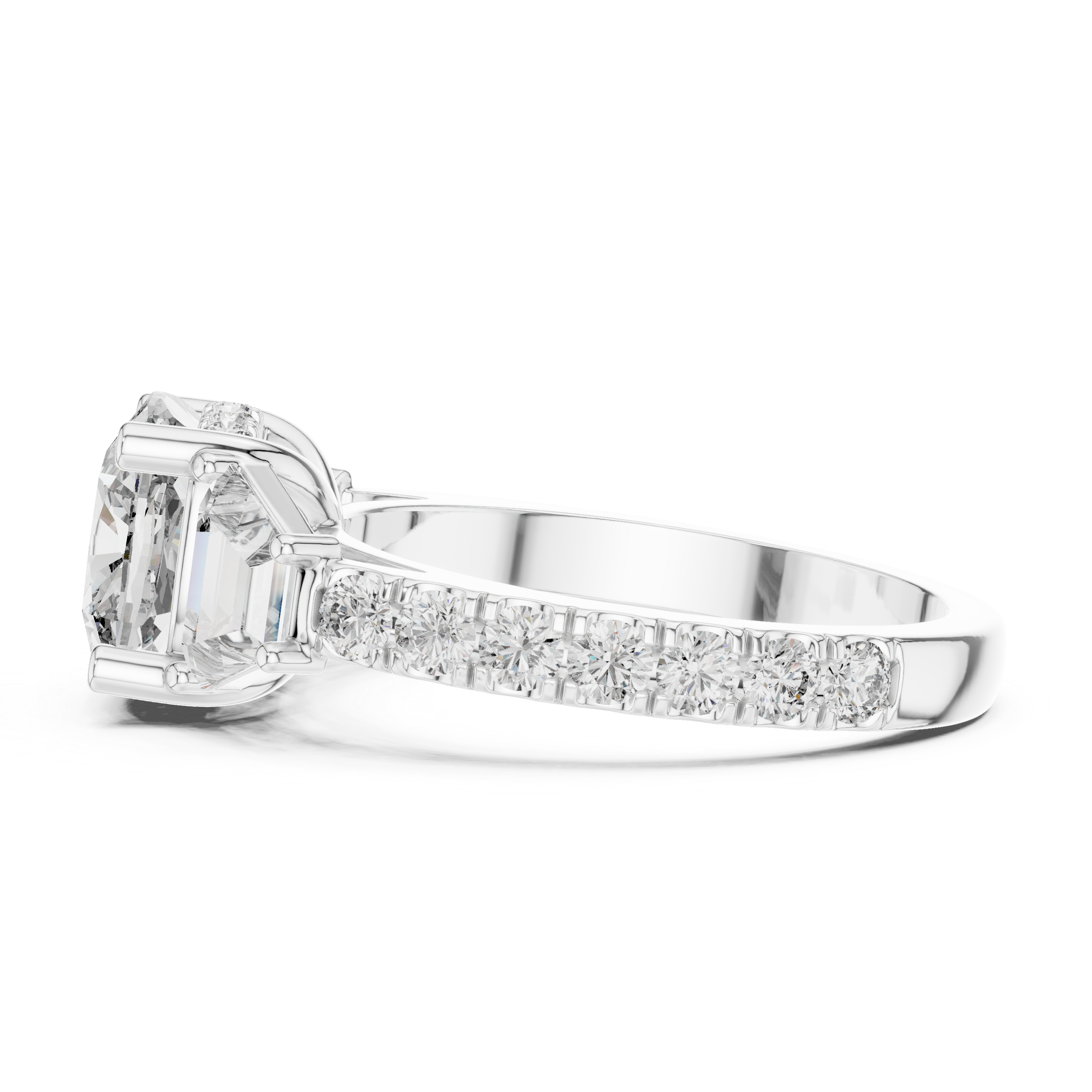 4.9 Carat Cushion Cut Moissanite Ring