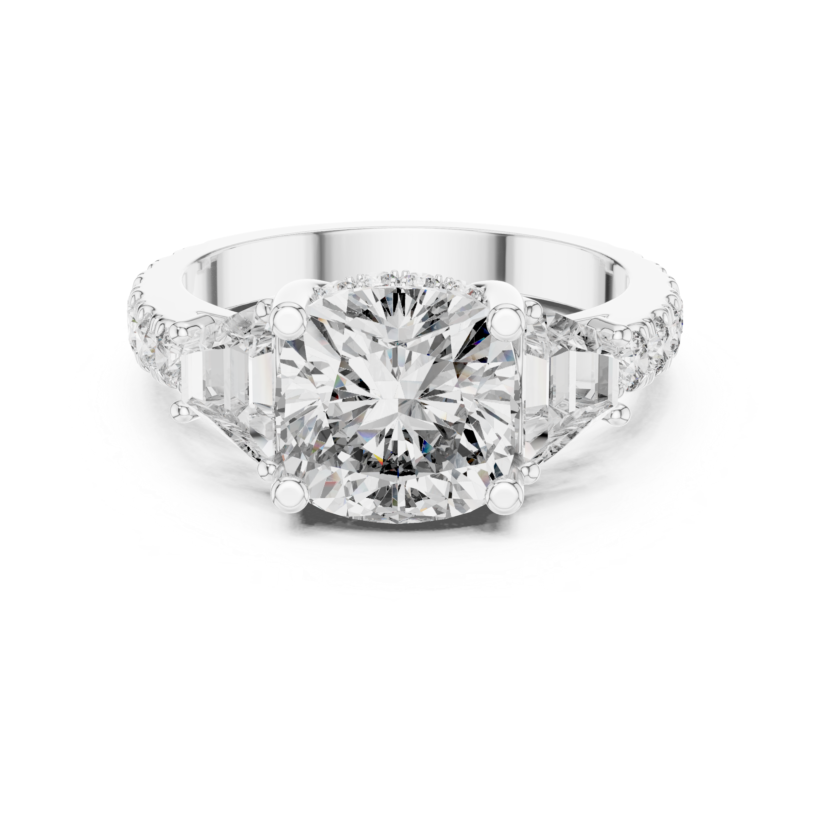 4.9 Carat Cushion Cut Moissanite Ring