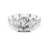 4.9 Carat Cushion Cut Moissanite Ring