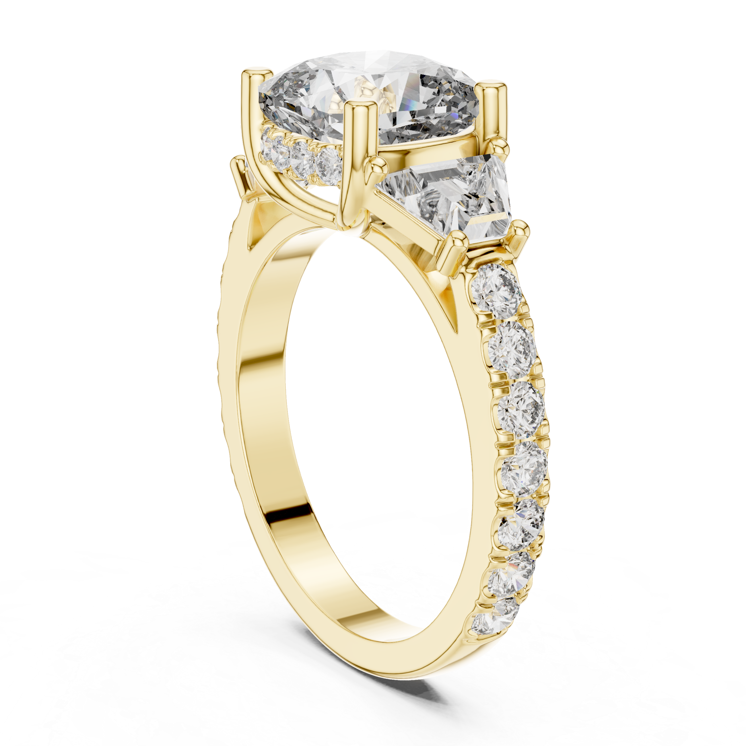 4.9 Carat Cushion Cut Moissanite Ring
