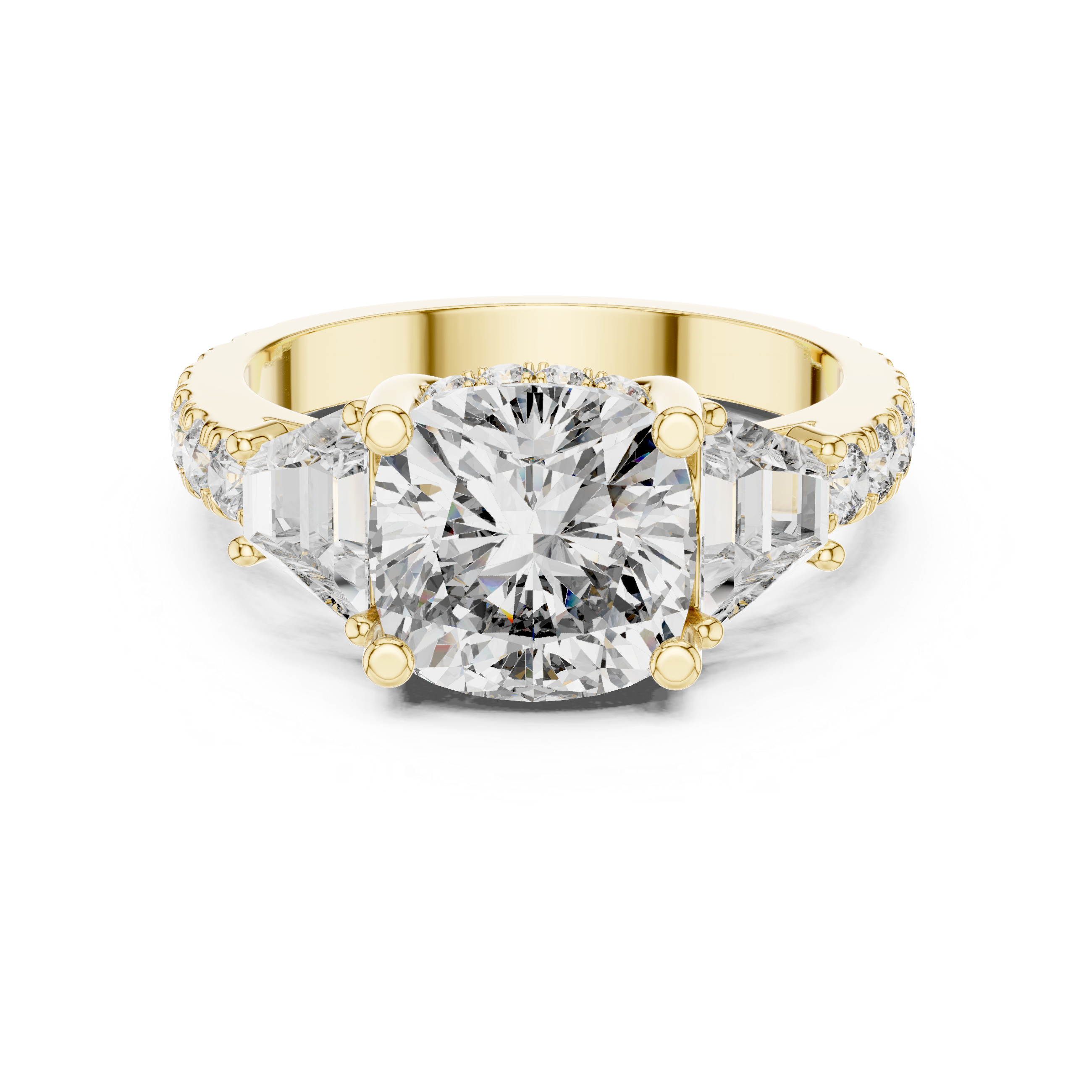 4.9 Carat Cushion Cut Moissanite Ring