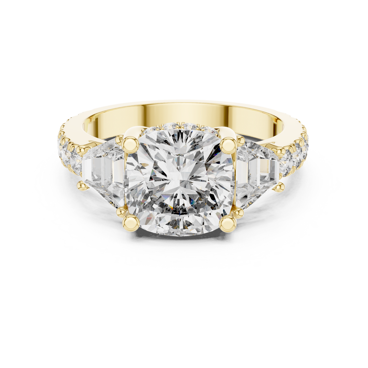 4.9 Carat Cushion Cut Moissanite Ring