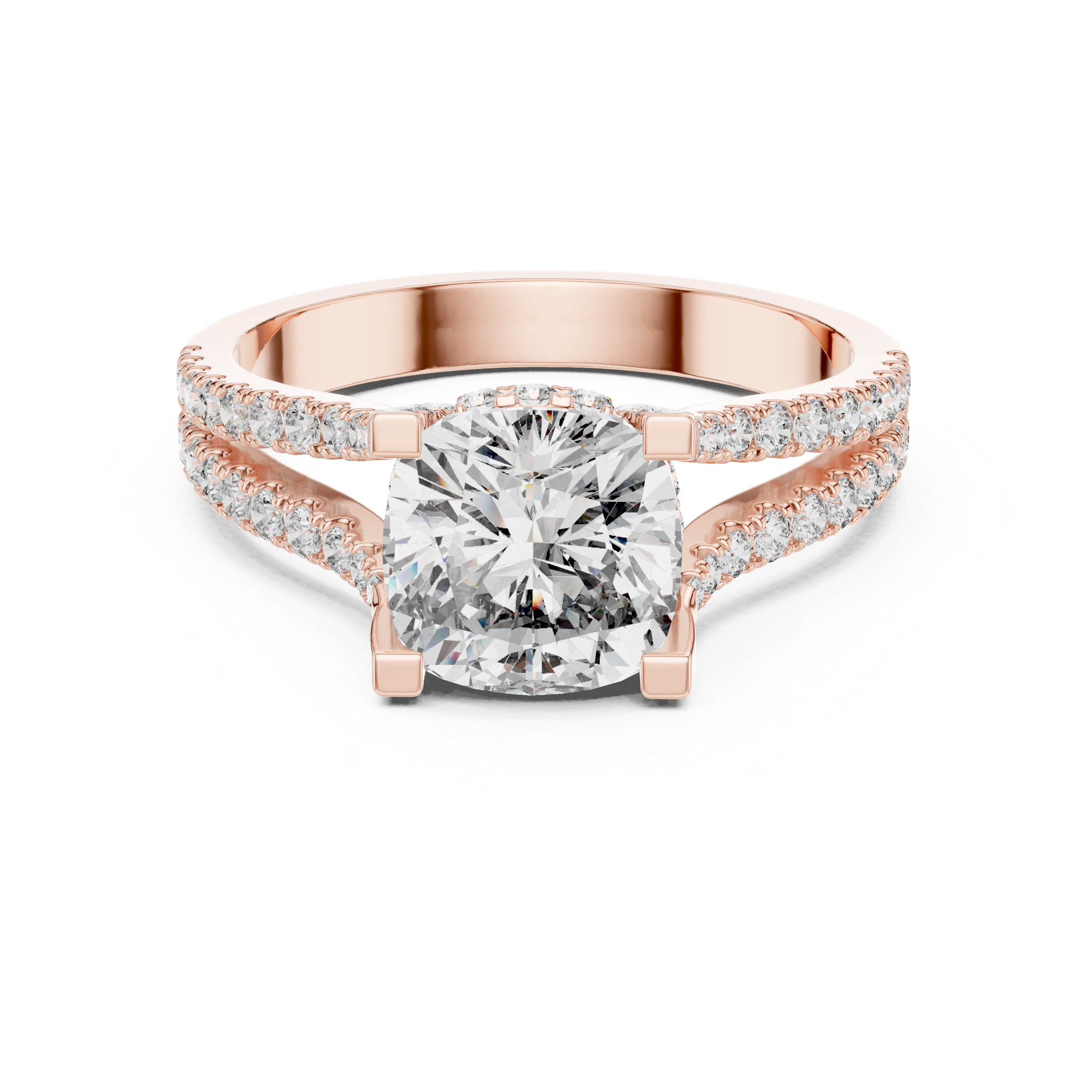 2.1 Carat Lucent Cushion Cut Moissanite Ring