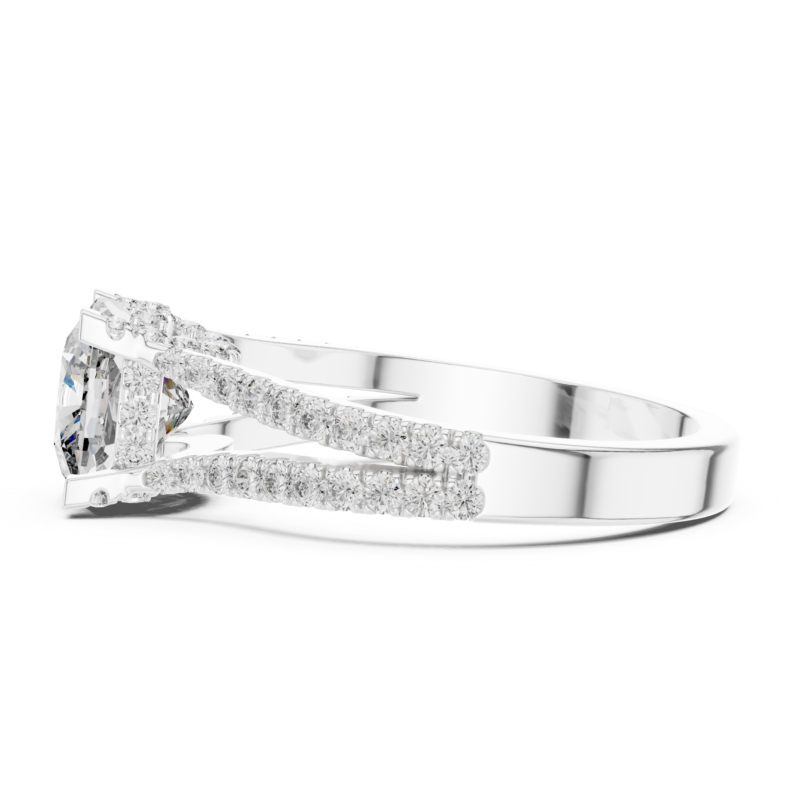 2.1 Carat Lucent Cushion Cut Moissanite Ring