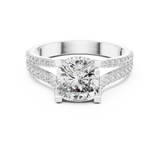 2.1 Carat Lucent Cushion Cut Moissanite Ring