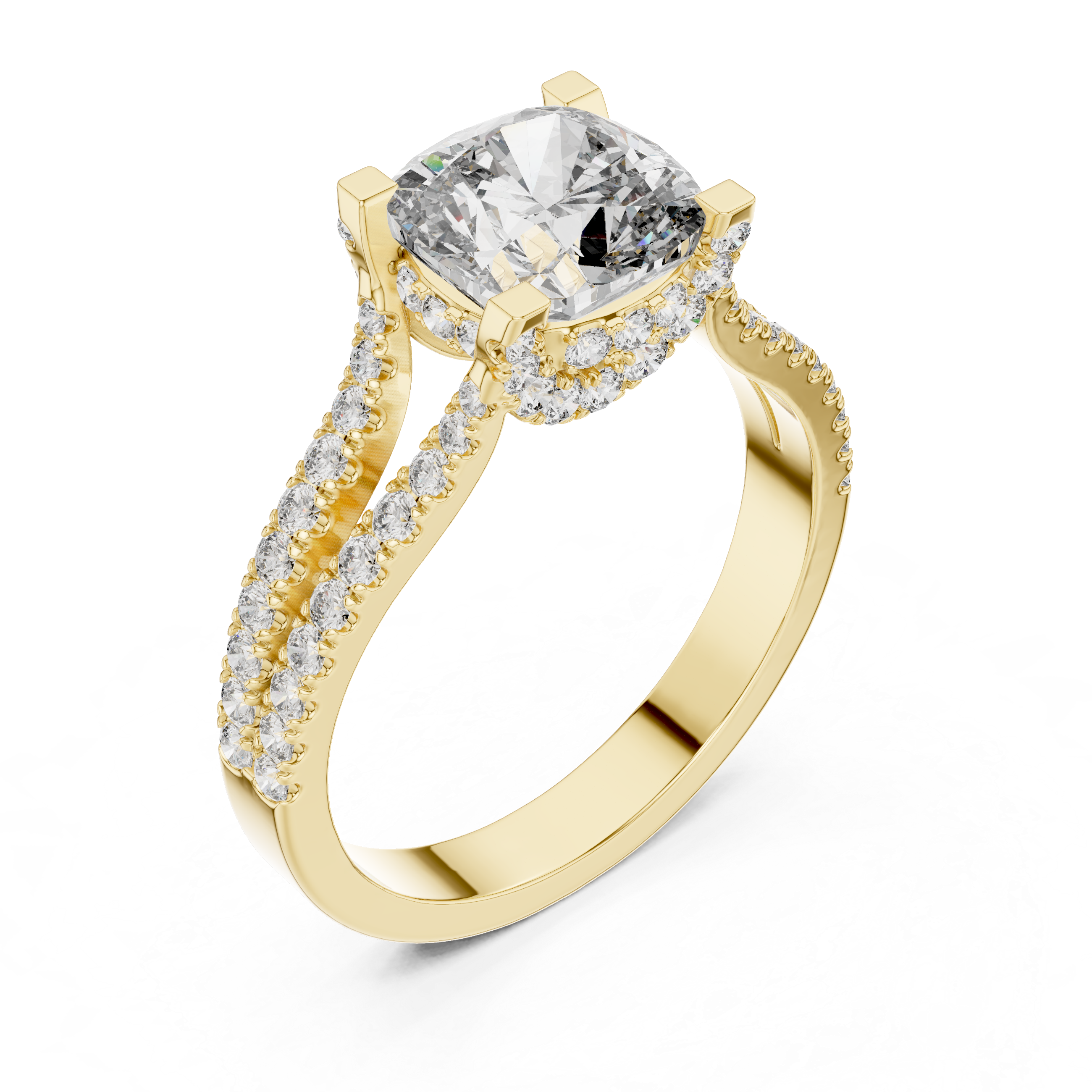 2.1 Carat Lucent Cushion Cut Moissanite Ring