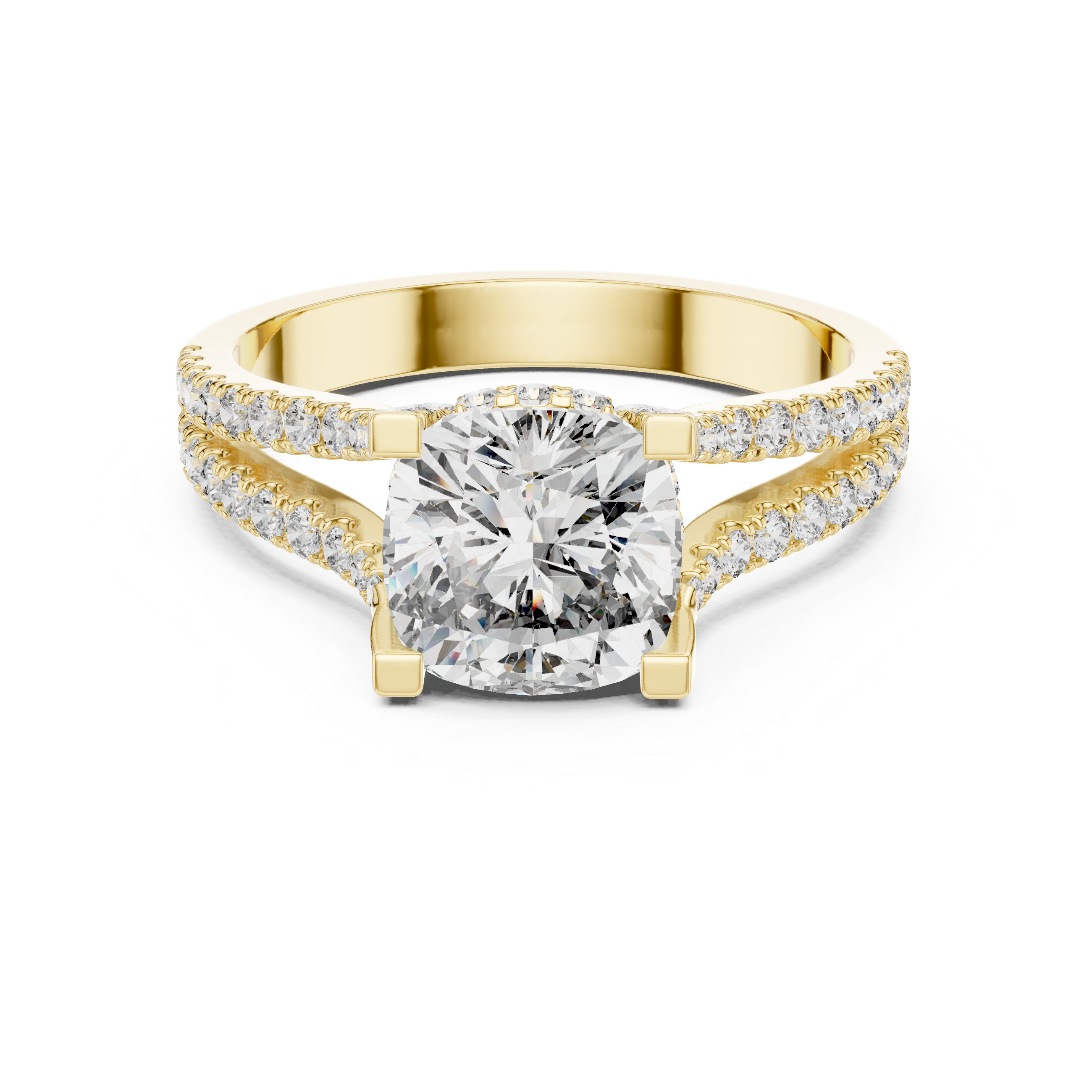 2.1 Carat Lucent Cushion Cut Moissanite Ring