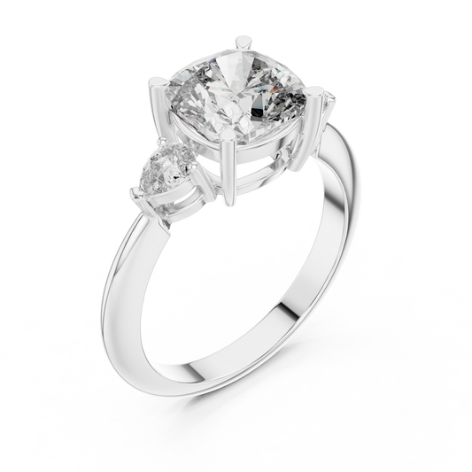 2.7 Carat Prime Cushion Cut Moissanite Ring