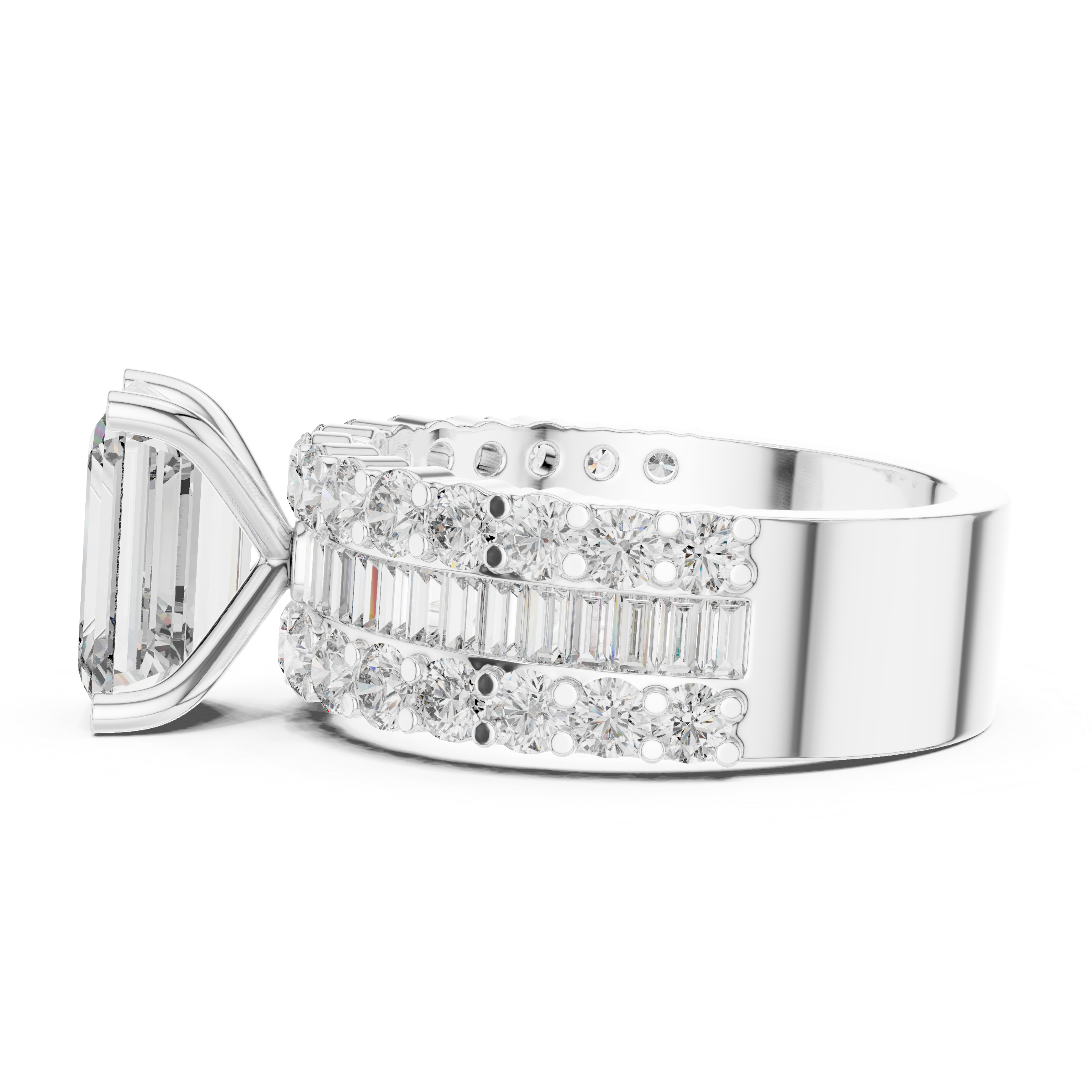 4.4 Carat Emerald Cut Moissanite Ring
