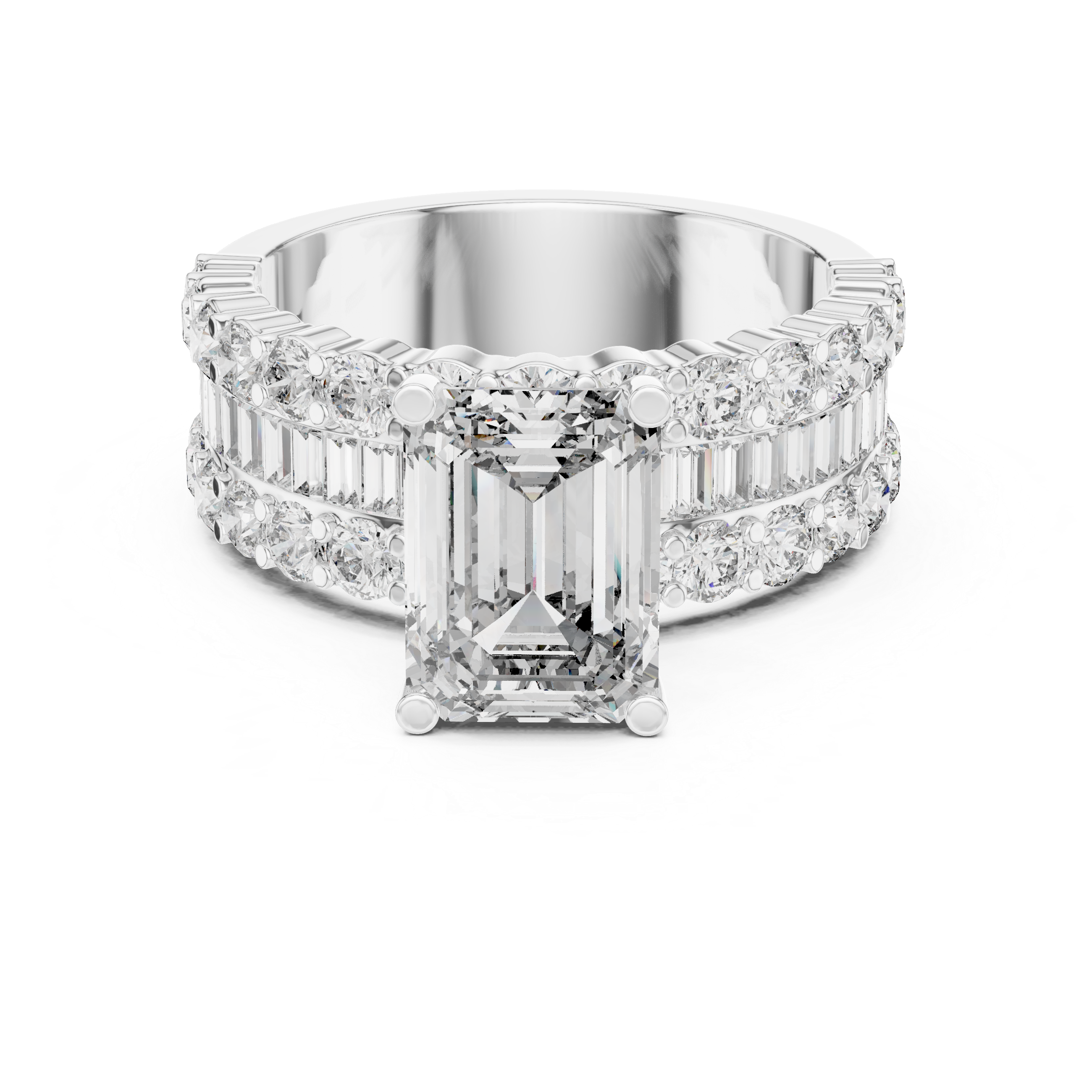 4.4 Carat Emerald Cut Moissanite Ring
