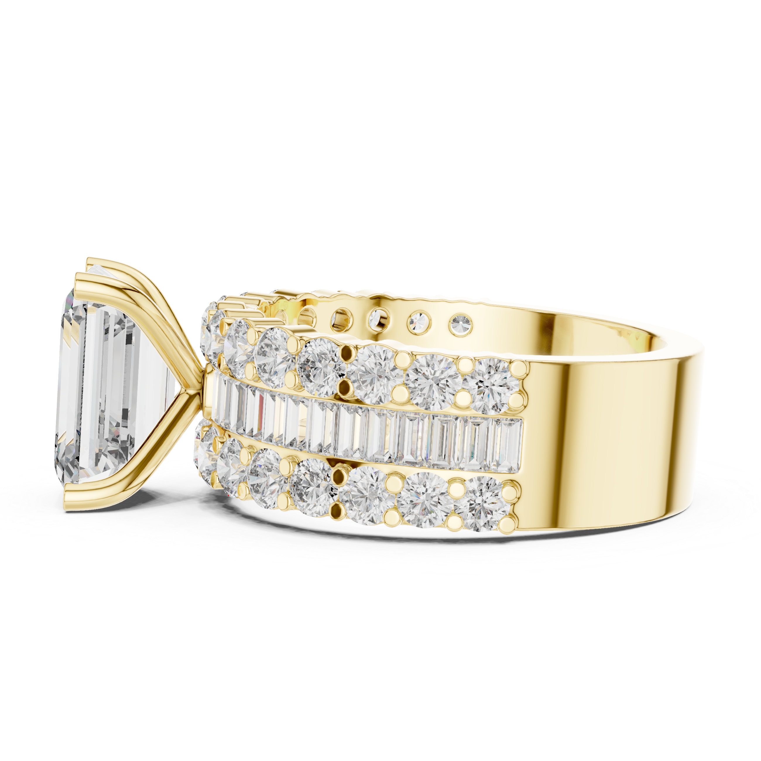 4.4 Carat Emerald Cut Moissanite Ring