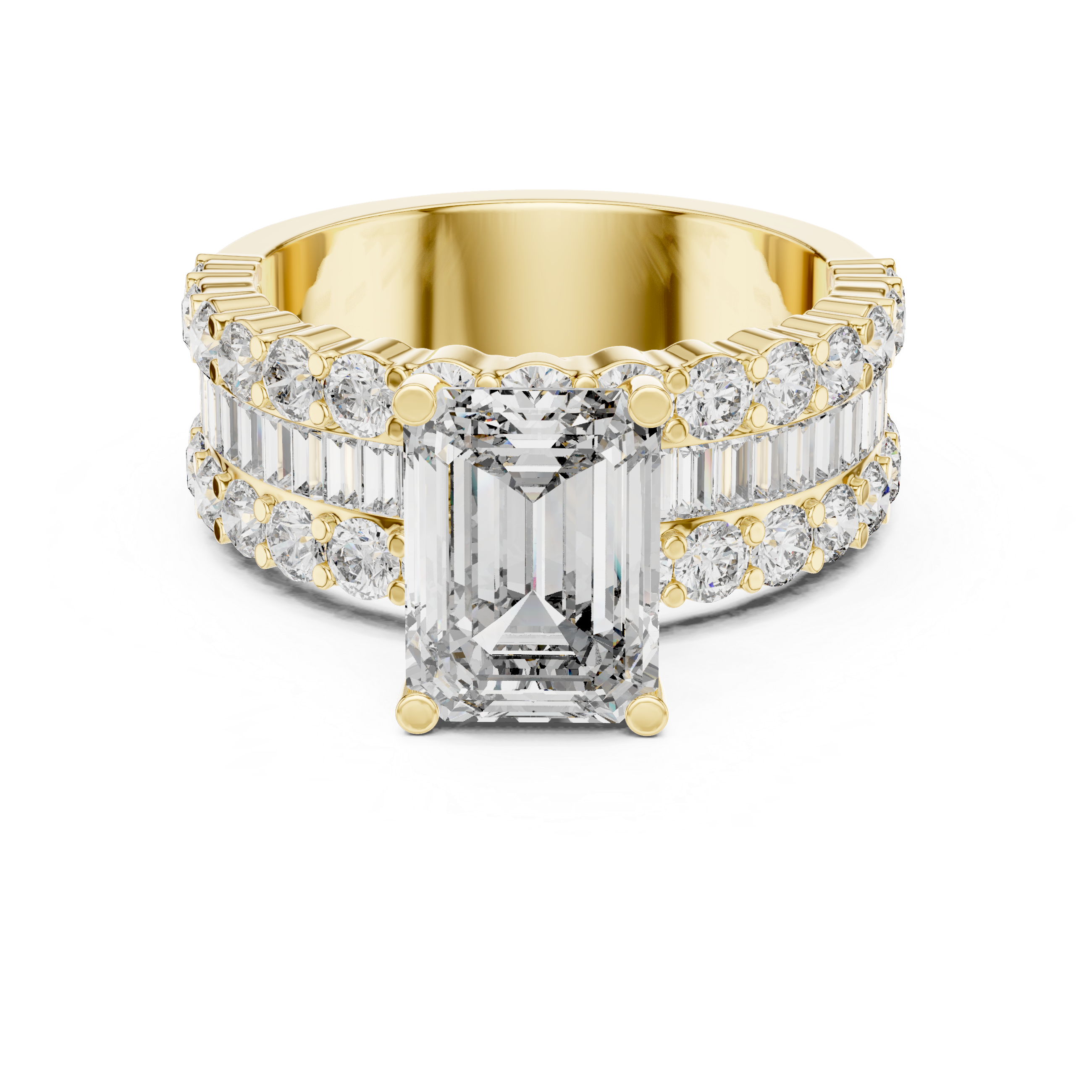 4.4 Carat Emerald Cut Moissanite Ring