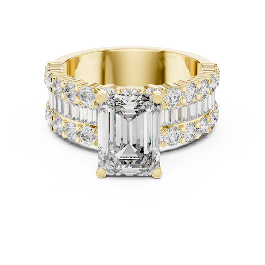4.4 Carat Emerald Cut Moissanite Ring