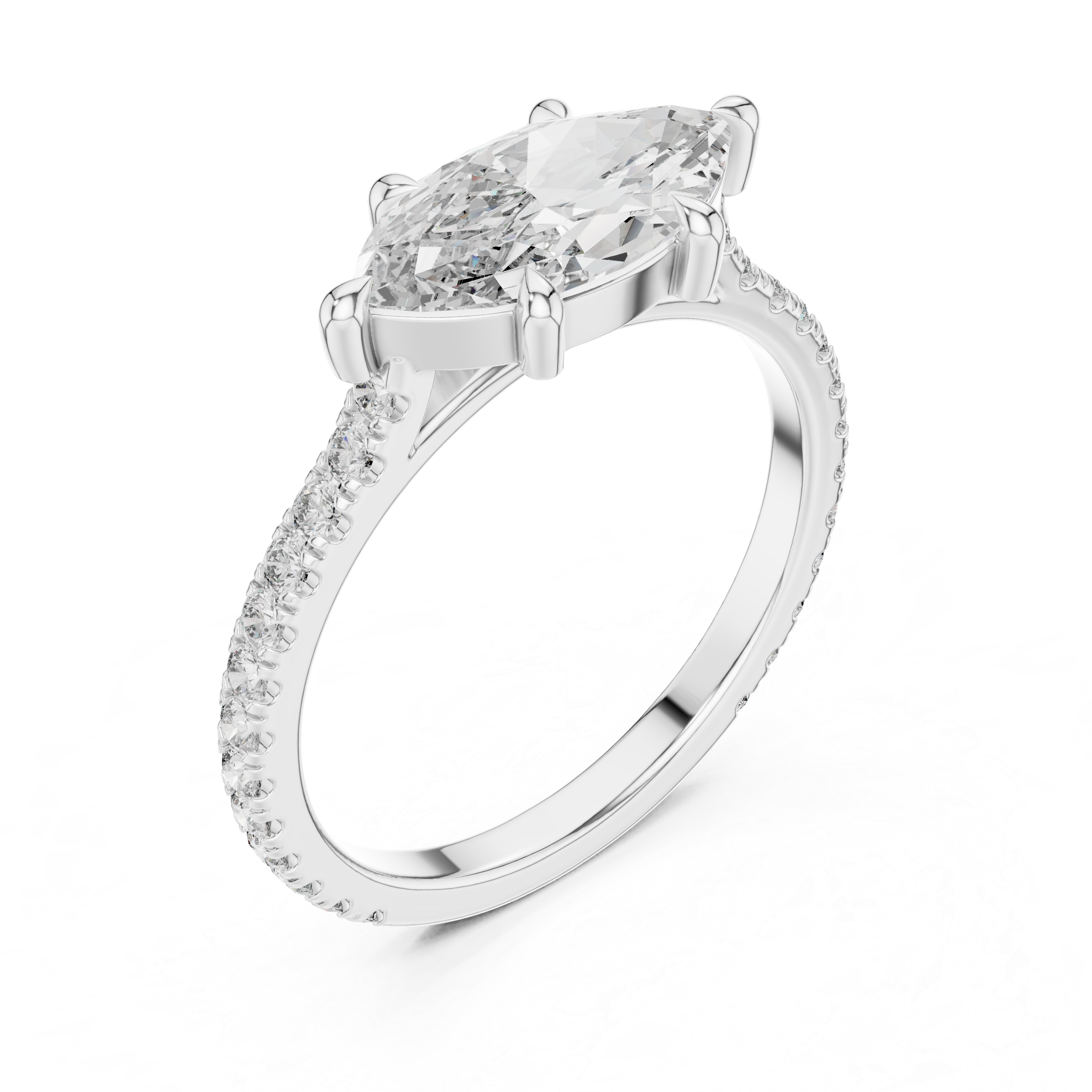 1.8 Carat Marquise Cut Moissanite Ring