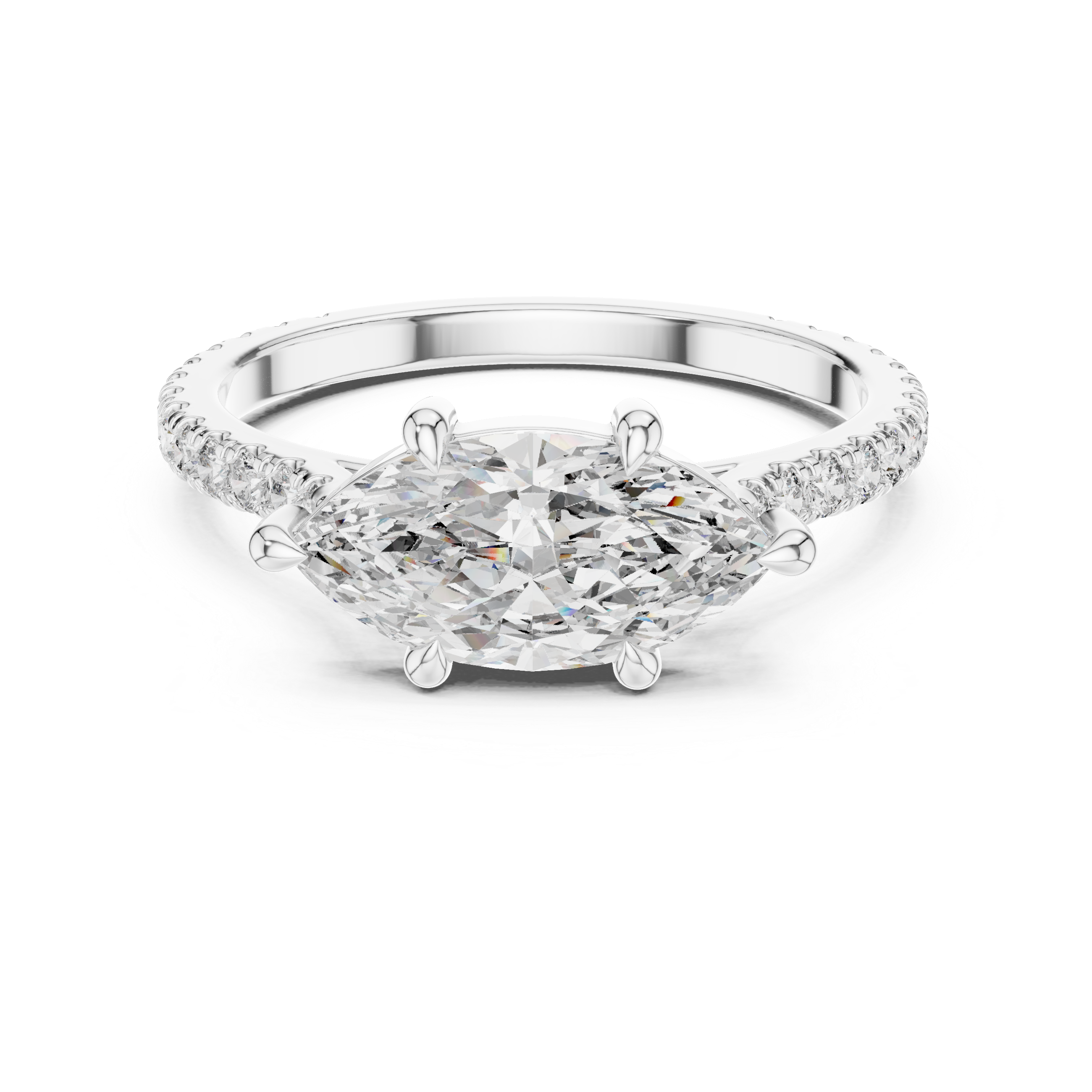 1.8 Carat Marquise Cut Moissanite Ring